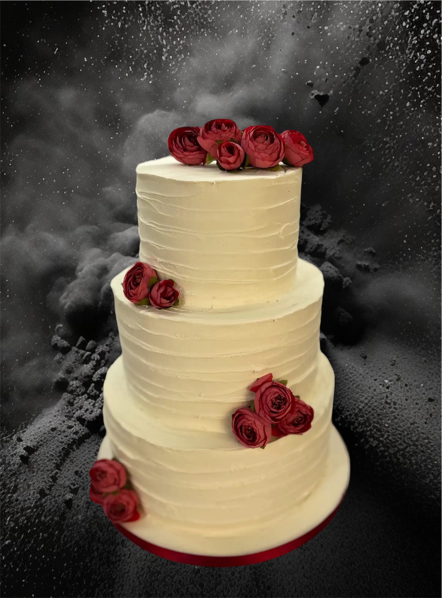 Three-tier wedding cake