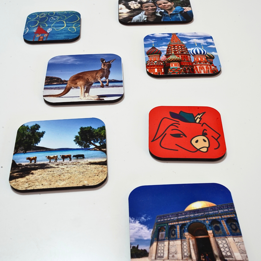 Personalised magnets 6 x 6 cm (6 pcs)