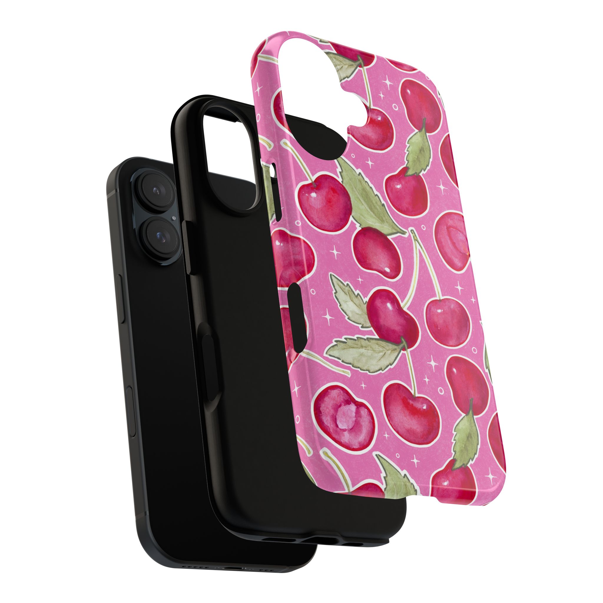 Cherry Print in Pink | Tough Phone Case