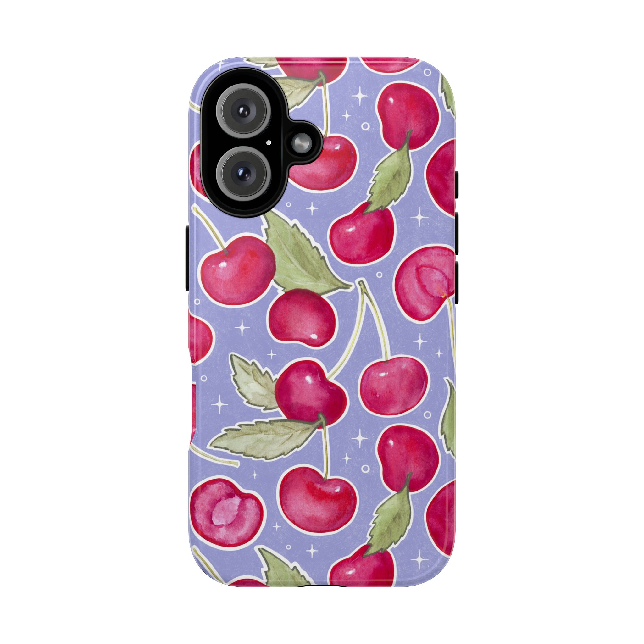 Cherry Print in Blue | Tough Phone Case