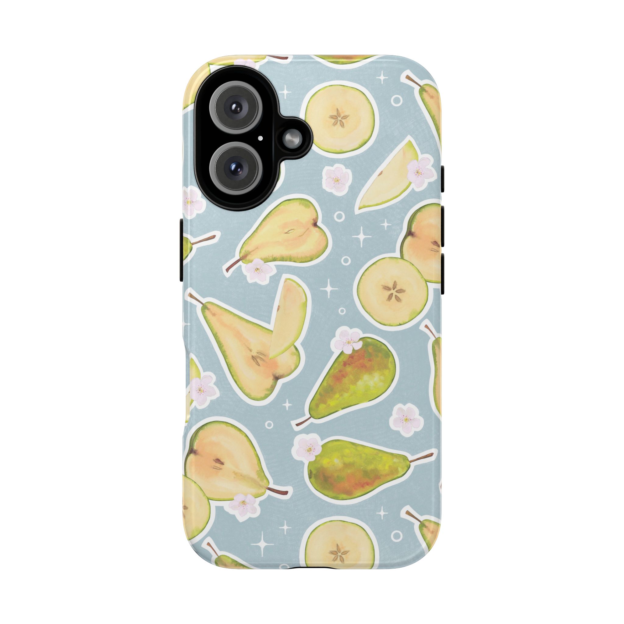 Pear Print in Aqua Blue | Tough Phone Case
