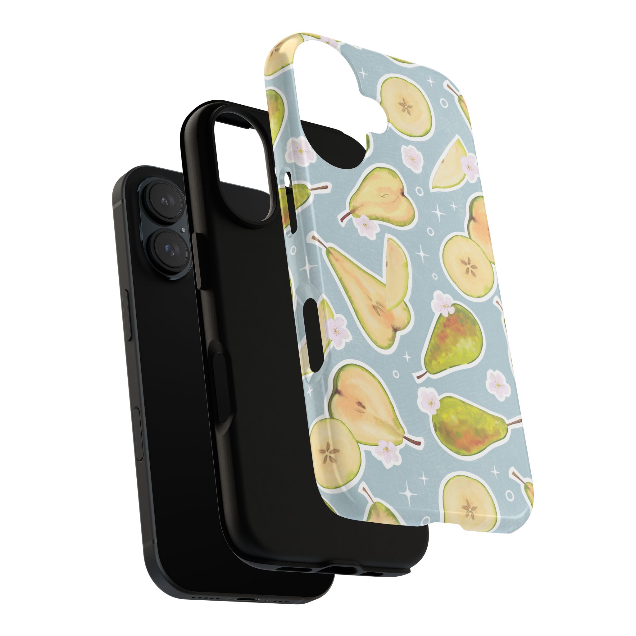 Pear Print in Aqua Blue | Tough Phone Case