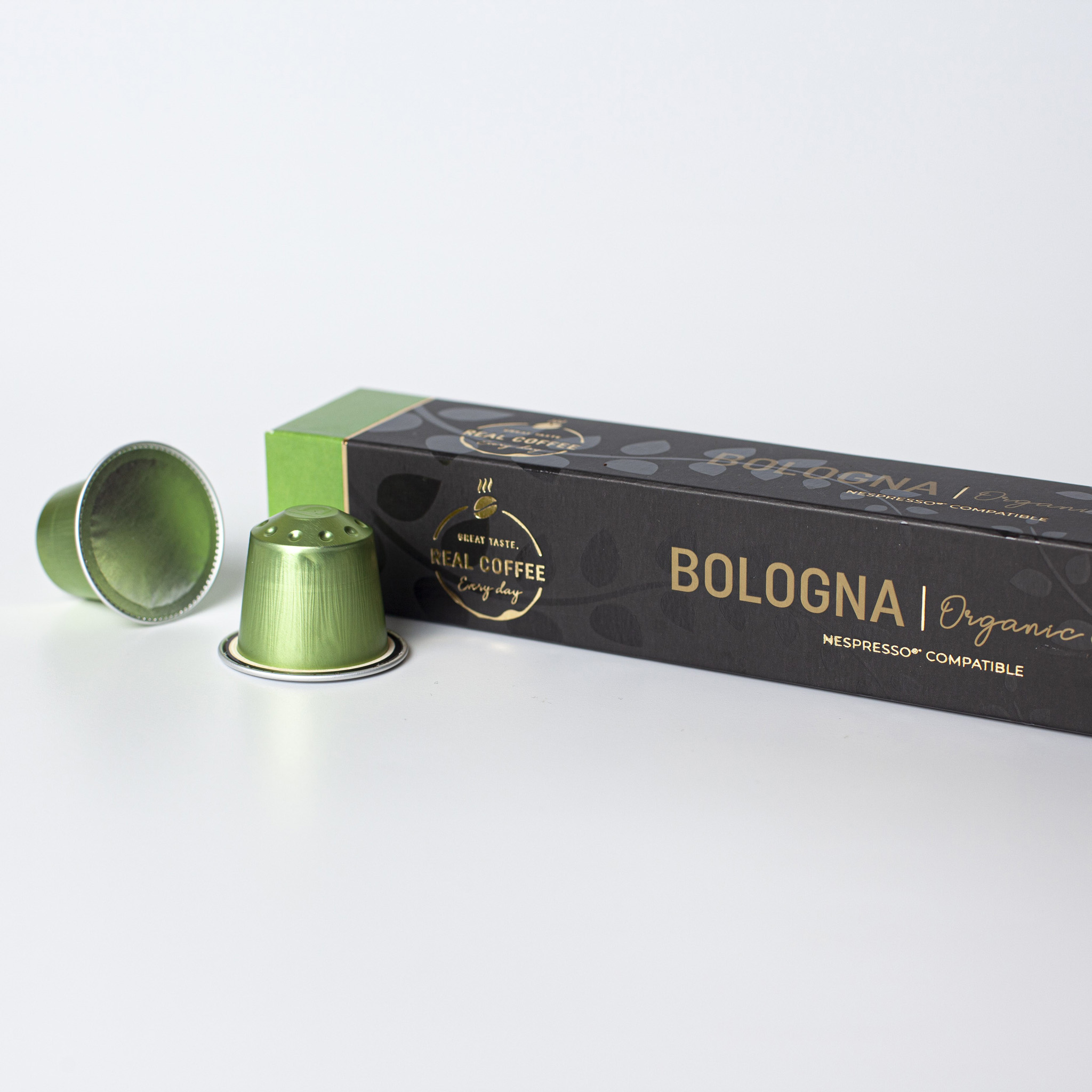 Bologna Organic Italian Espresso | Pack of 10 - 100 Aluminum Capsules | 100% Arabica | Nespresso Compatible | Eco-Friendly & Fairtrade Coffee