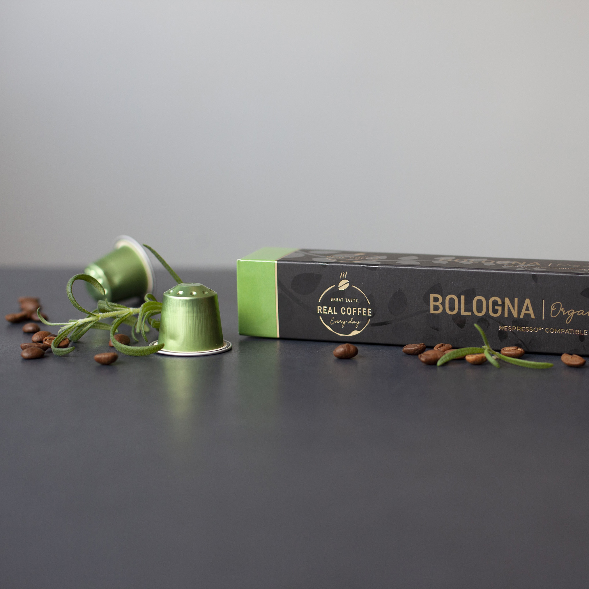 Bologna Organic Italian Espresso | Pack of 10 - 100 Aluminum Capsules | 100% Arabica | Nespresso Compatible | Eco-Friendly & Fairtrade Coffee