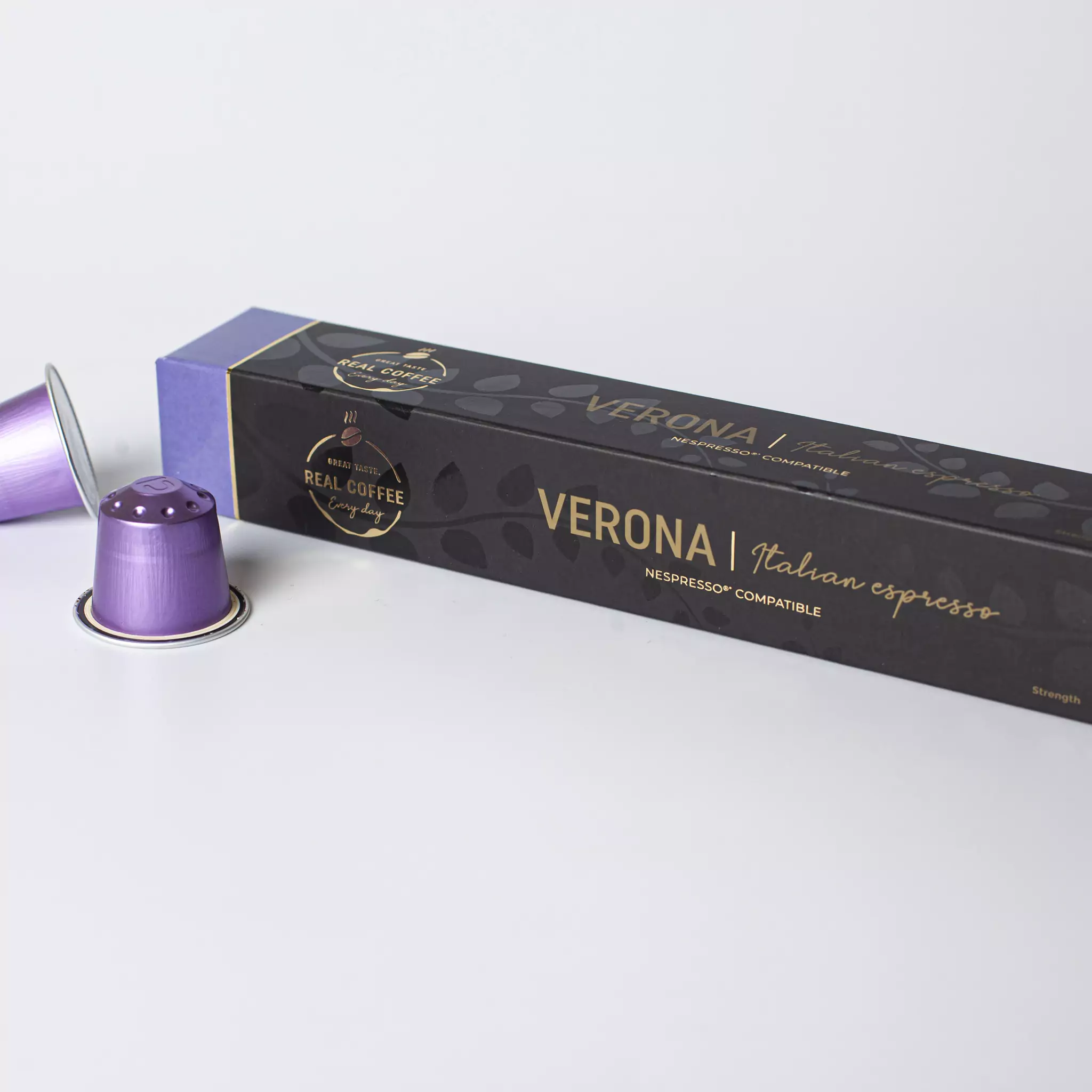 Verona Espresso Coffee Capsules | Pack of 10 - 100 Aluminum Capsules | 100% Arabica | Nespresso Compatible | Eco-Friendly & Fairtrade Coffee