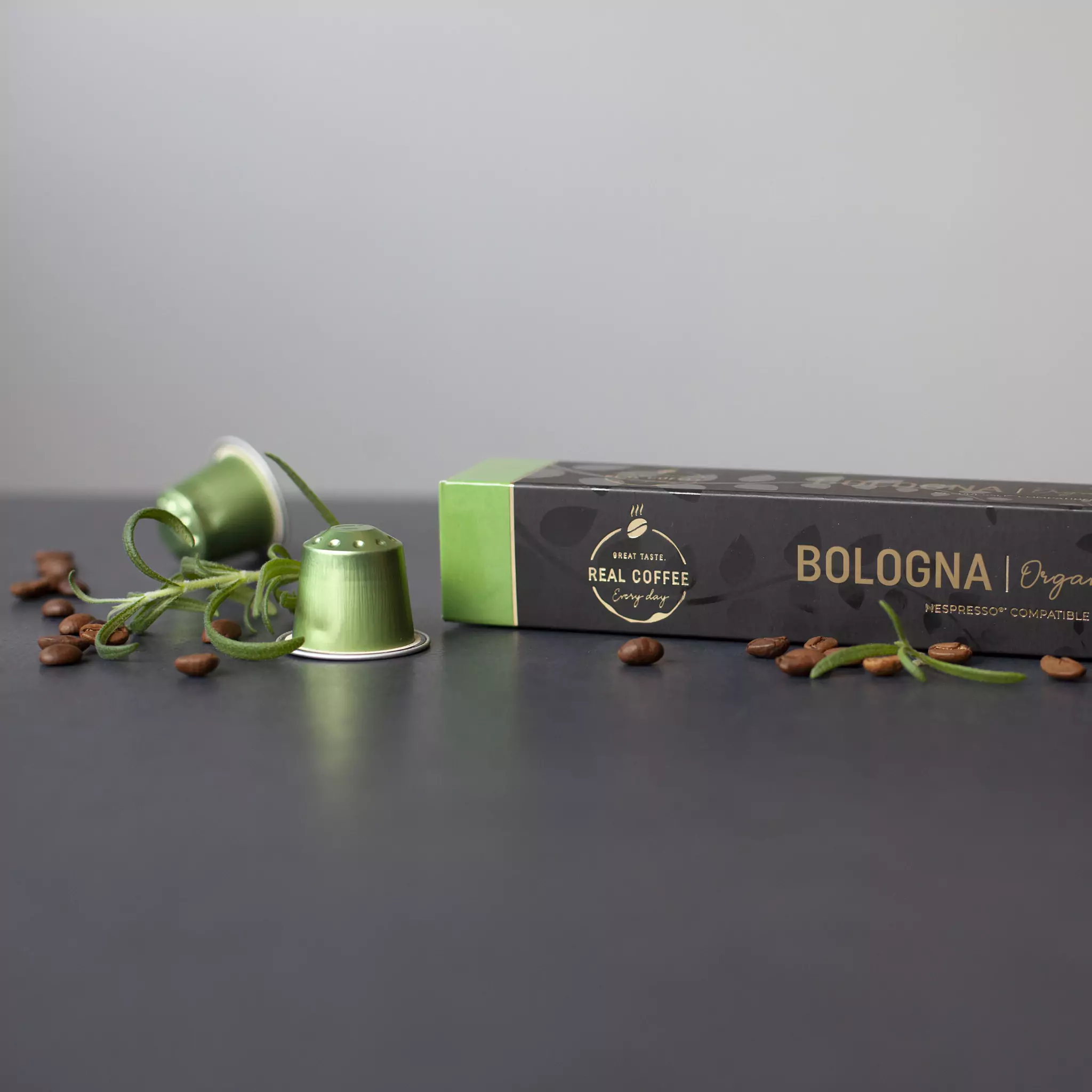 Bologna Organic Italian Espresso | Pack of 5 - 50 Aluminum Capsules| 100% Arabica | Nespresso Compatible | Eco-Friendly & Fairtrade Coffee