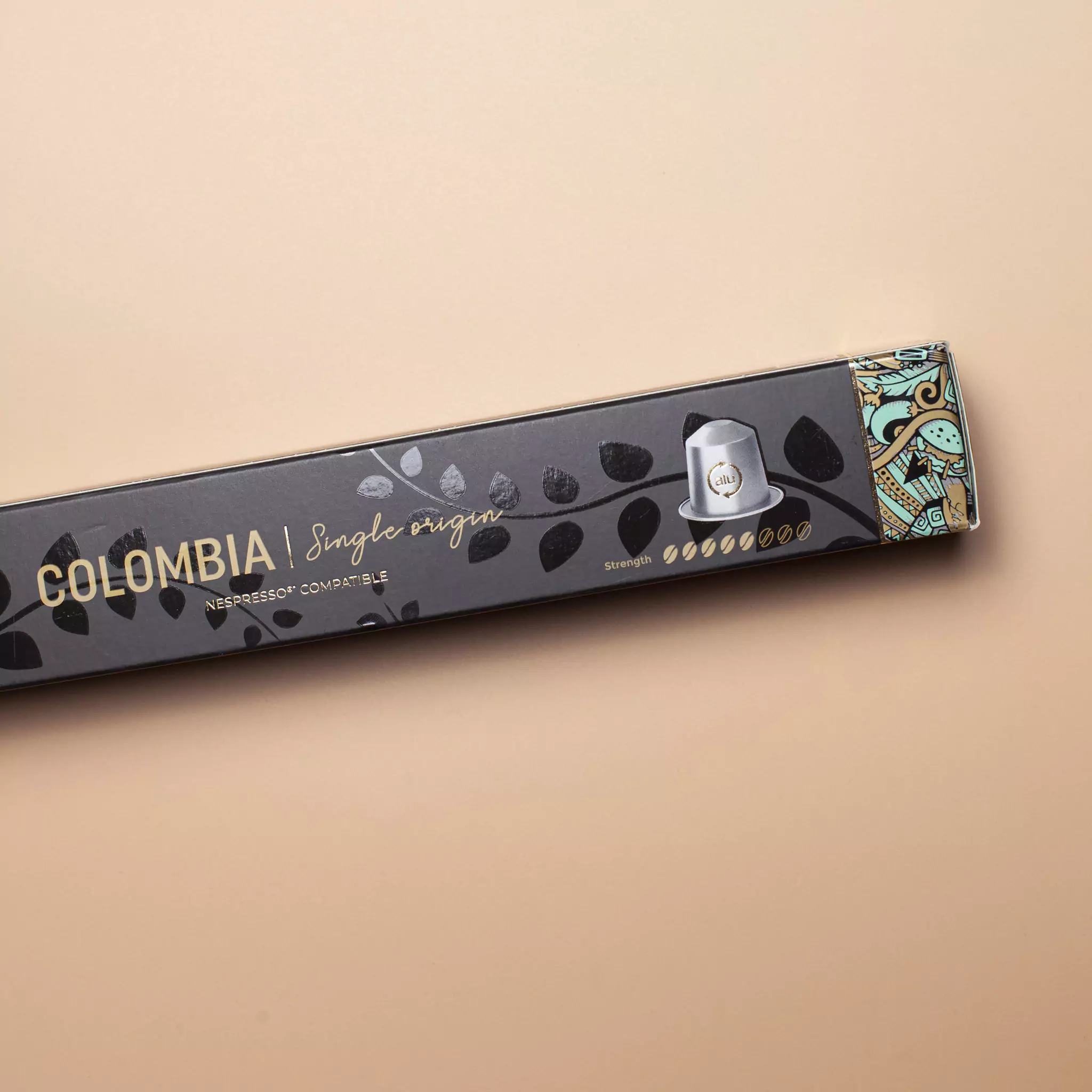 Colombia Lungo Single Source | Pack of 5 - 50 Aluminum Capsules | 100% Arabic | Nespresso Compatible | Eco-Friendly & Fairtrade Coffee