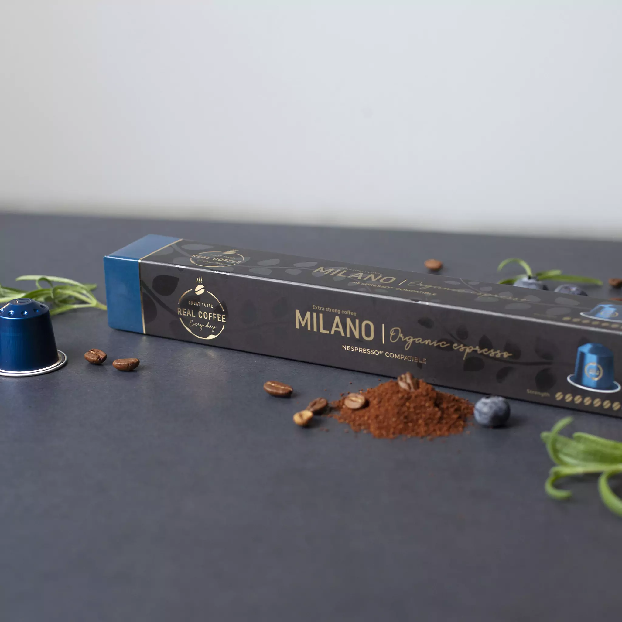 Milano Organic Italian Espresso | Pack of 5 - 50 Aluminum Capsules | 100% Arabica | The Strongest Organic Espresso in the World! | Nespresso Compatible | Eco-Friendly & Fairtrade Coffee