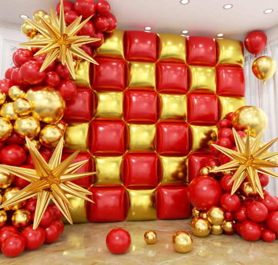 Red and Gold Balloon Wall