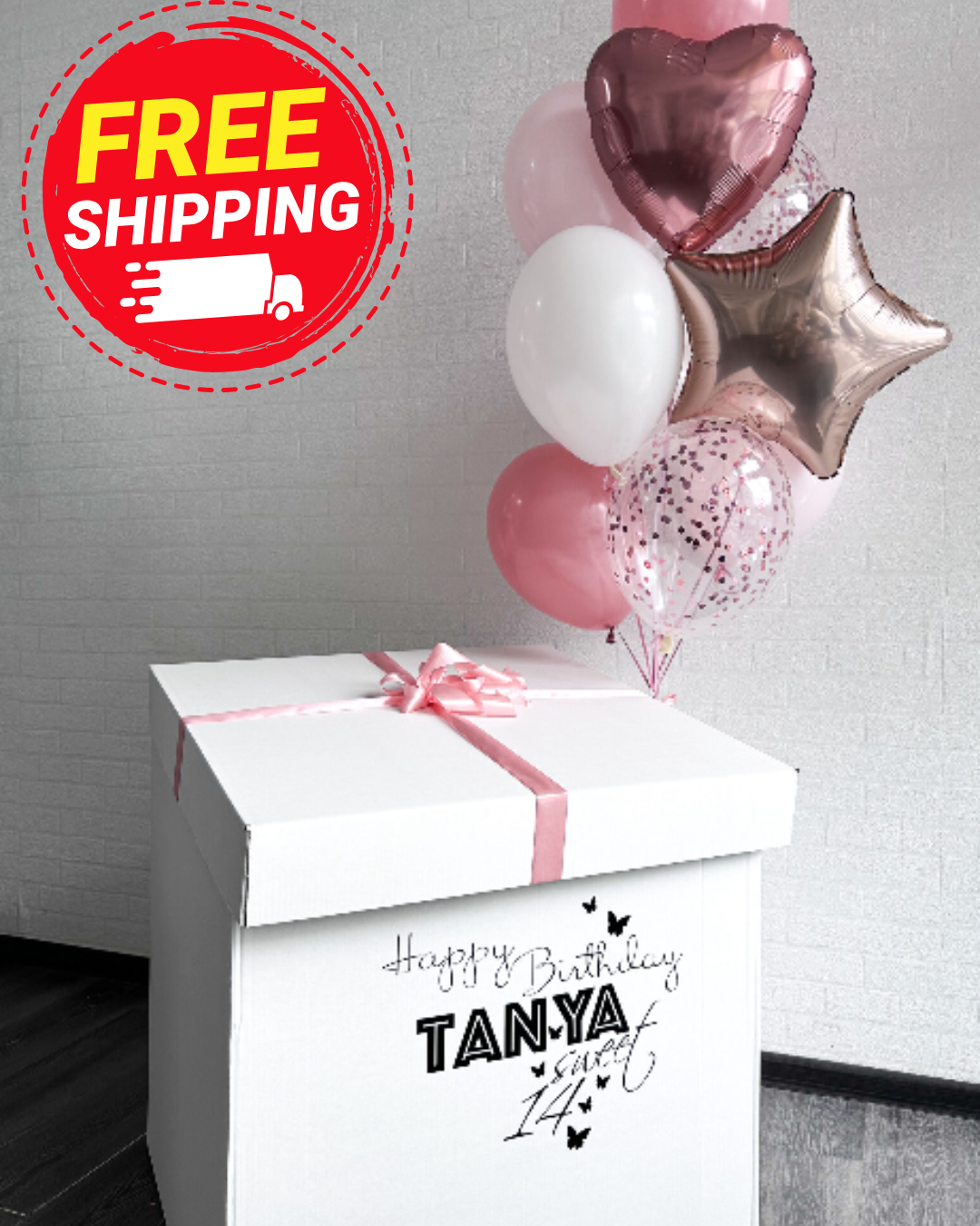 Birthday Surprise Box with Balloons