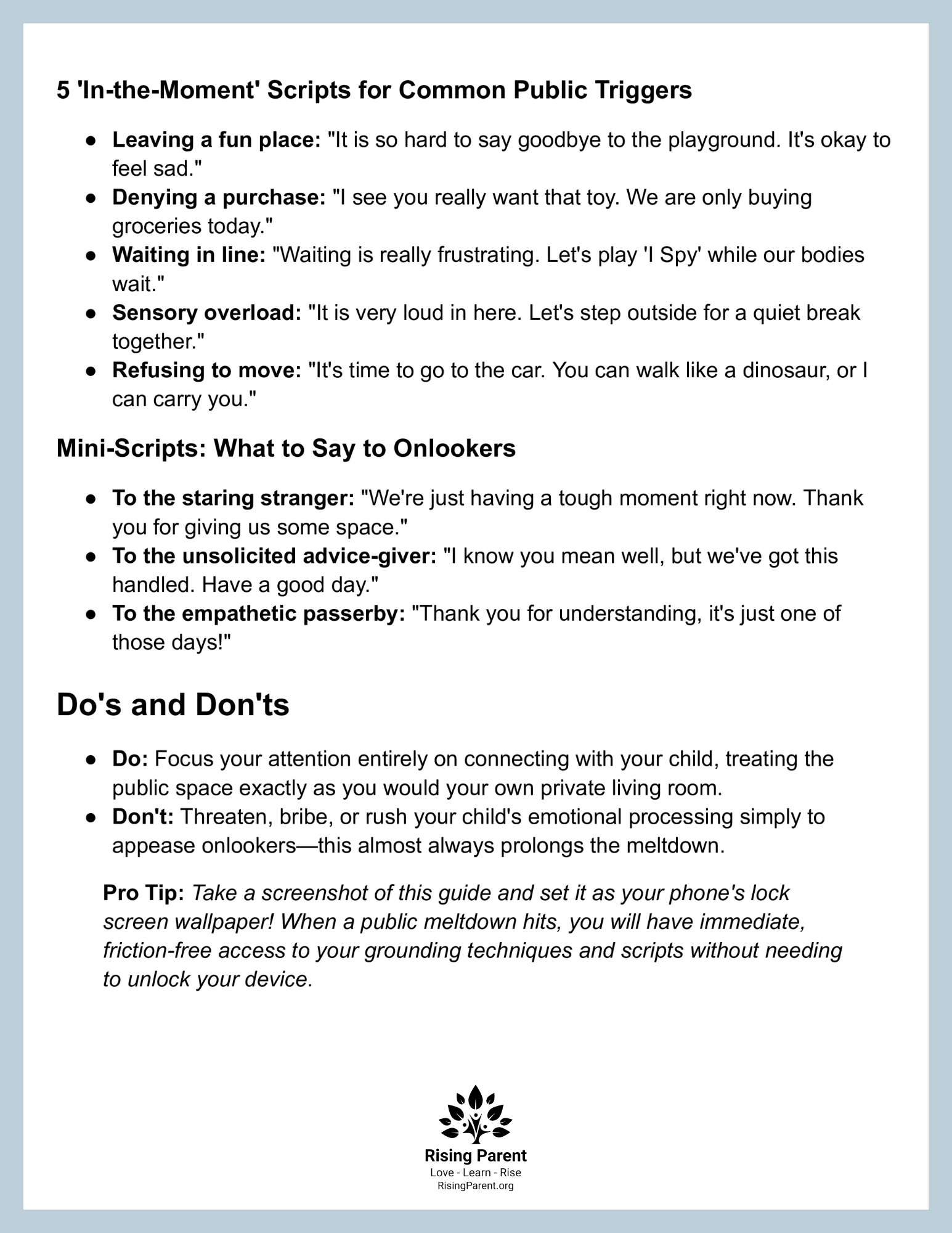 The Public Peace Pocket Guide
