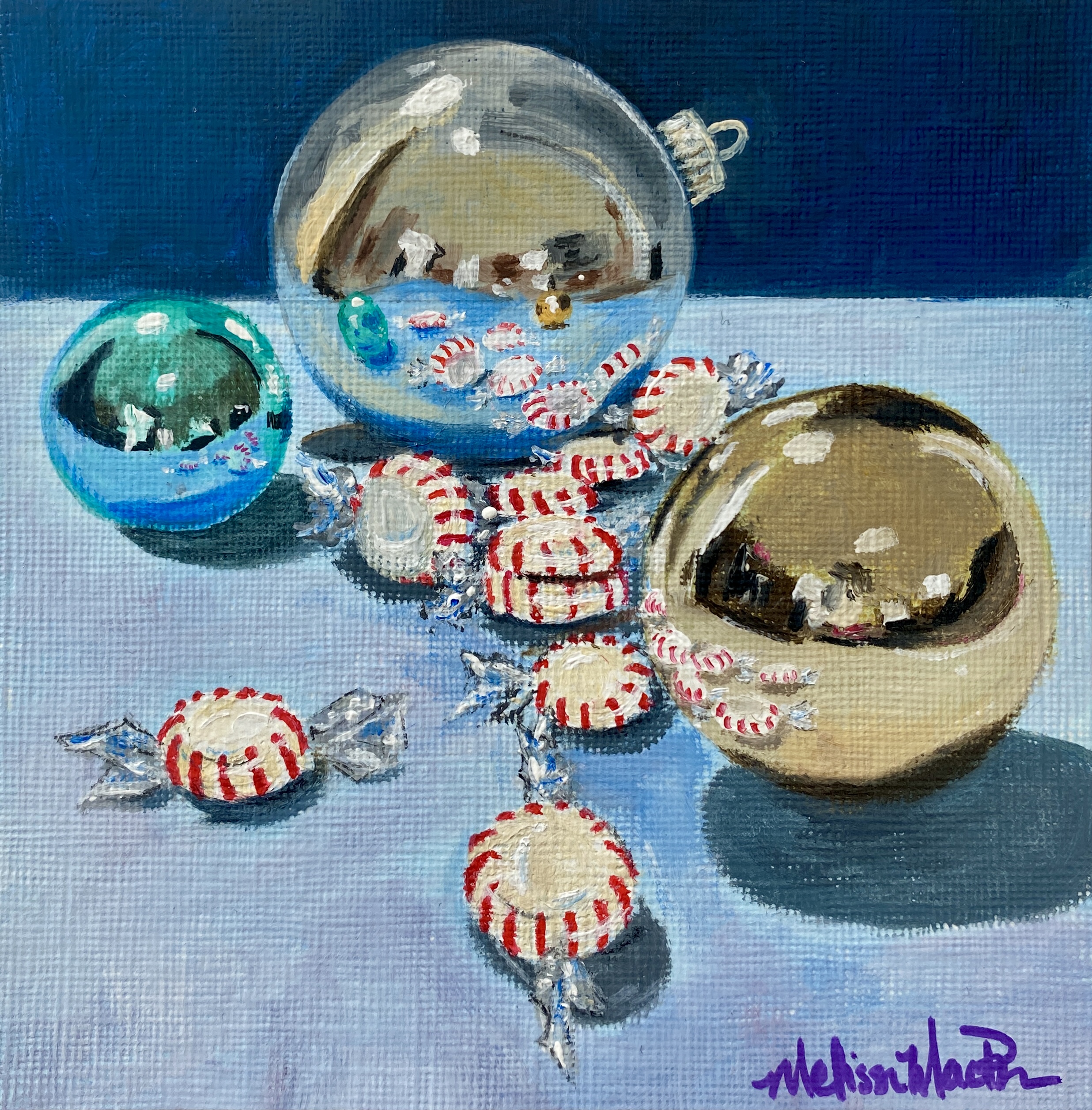 Baubles & Peppermints - Original Painting