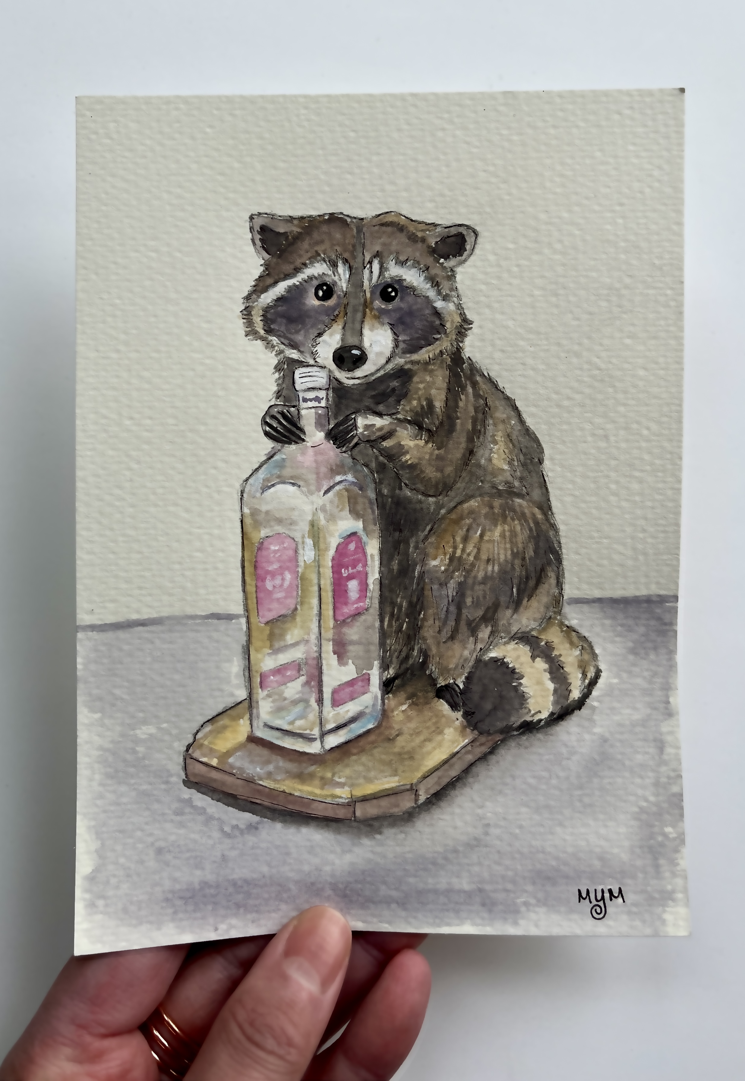 Whiskey Raccoon - Original Painting