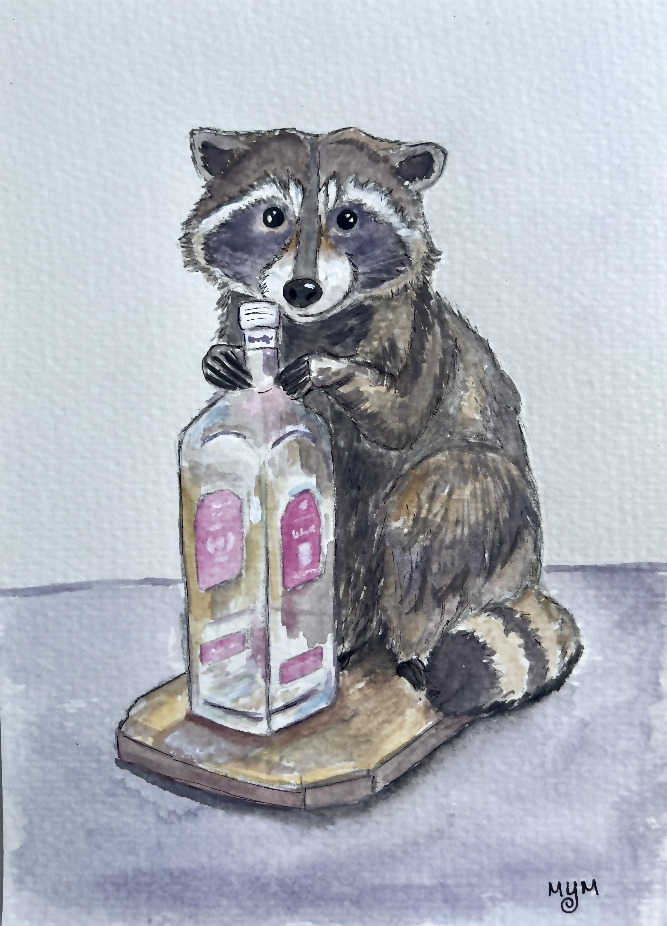 Whiskey Raccoon - Original Painting