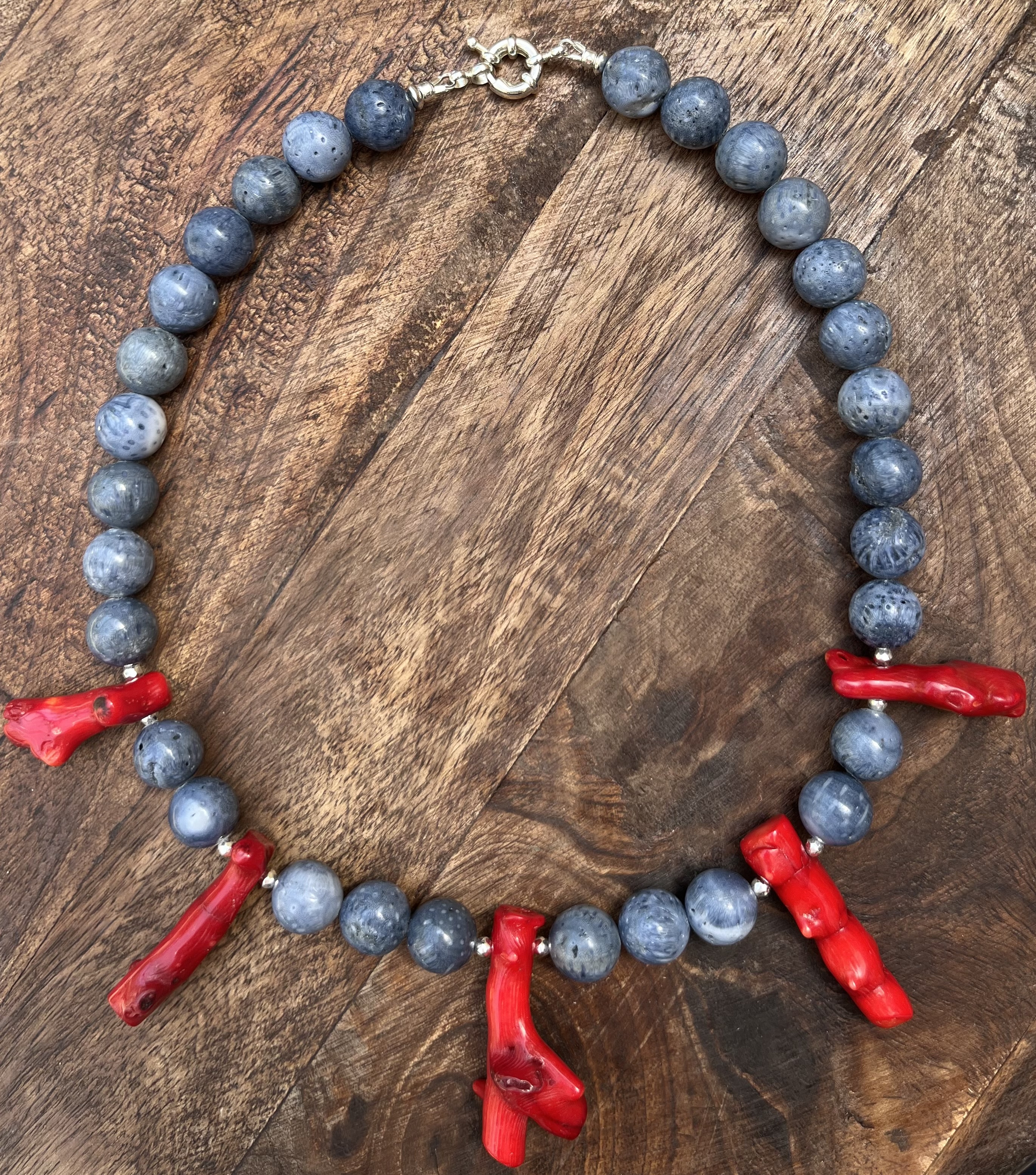 Bright Coral Necklace 