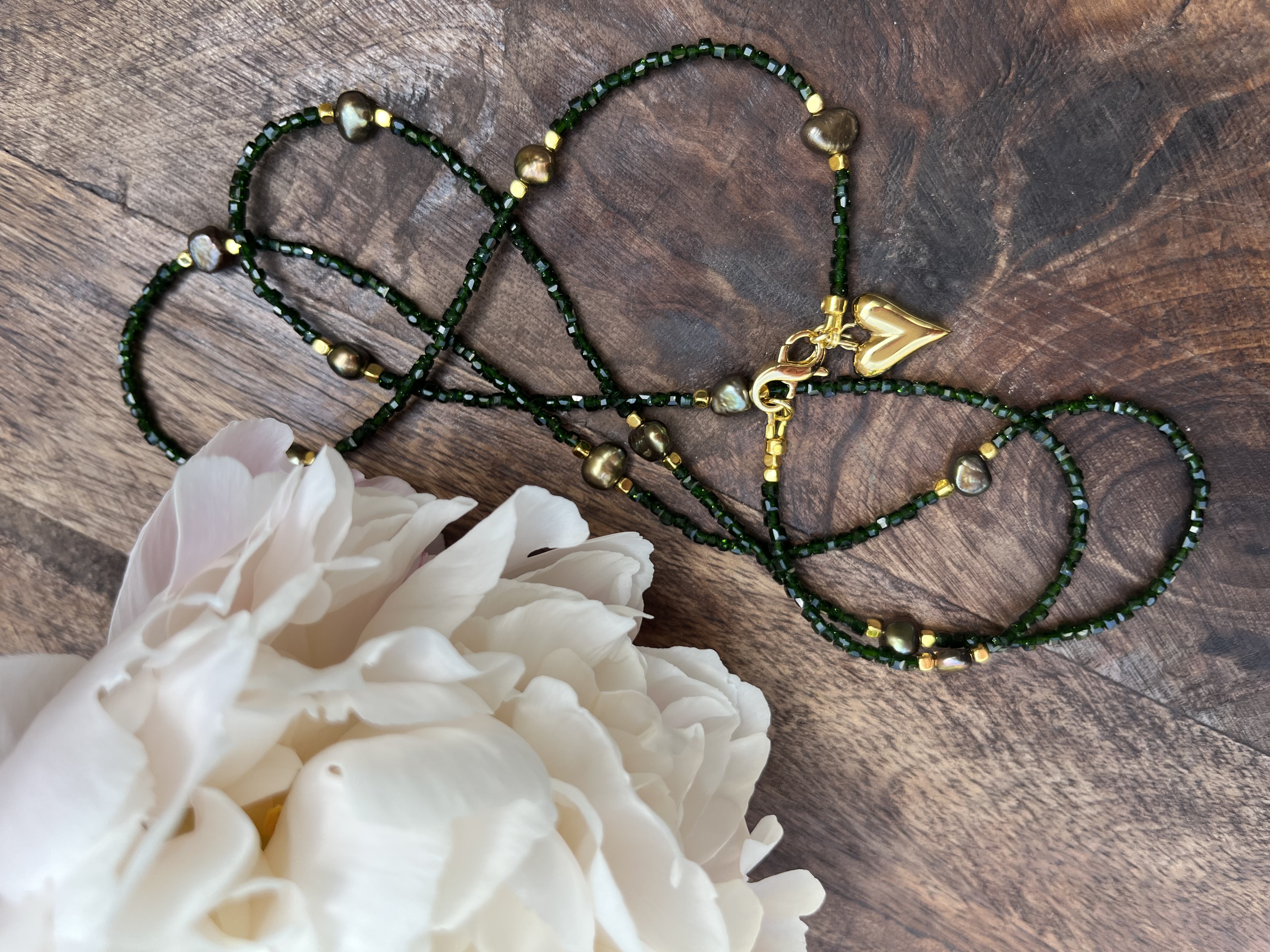 Green Sandstone Beaded Necklace