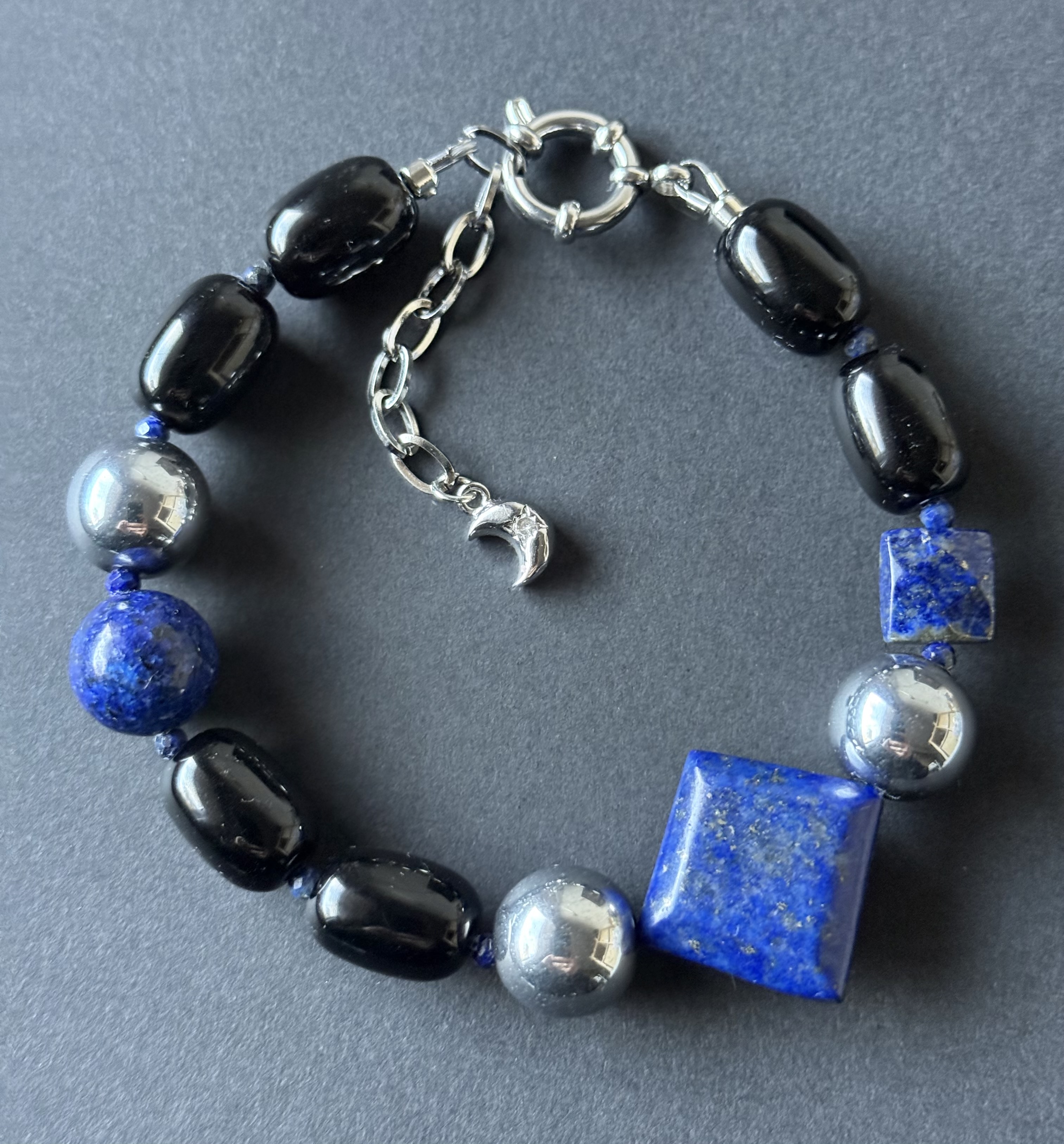 Modern geometric gemstone bracelet
