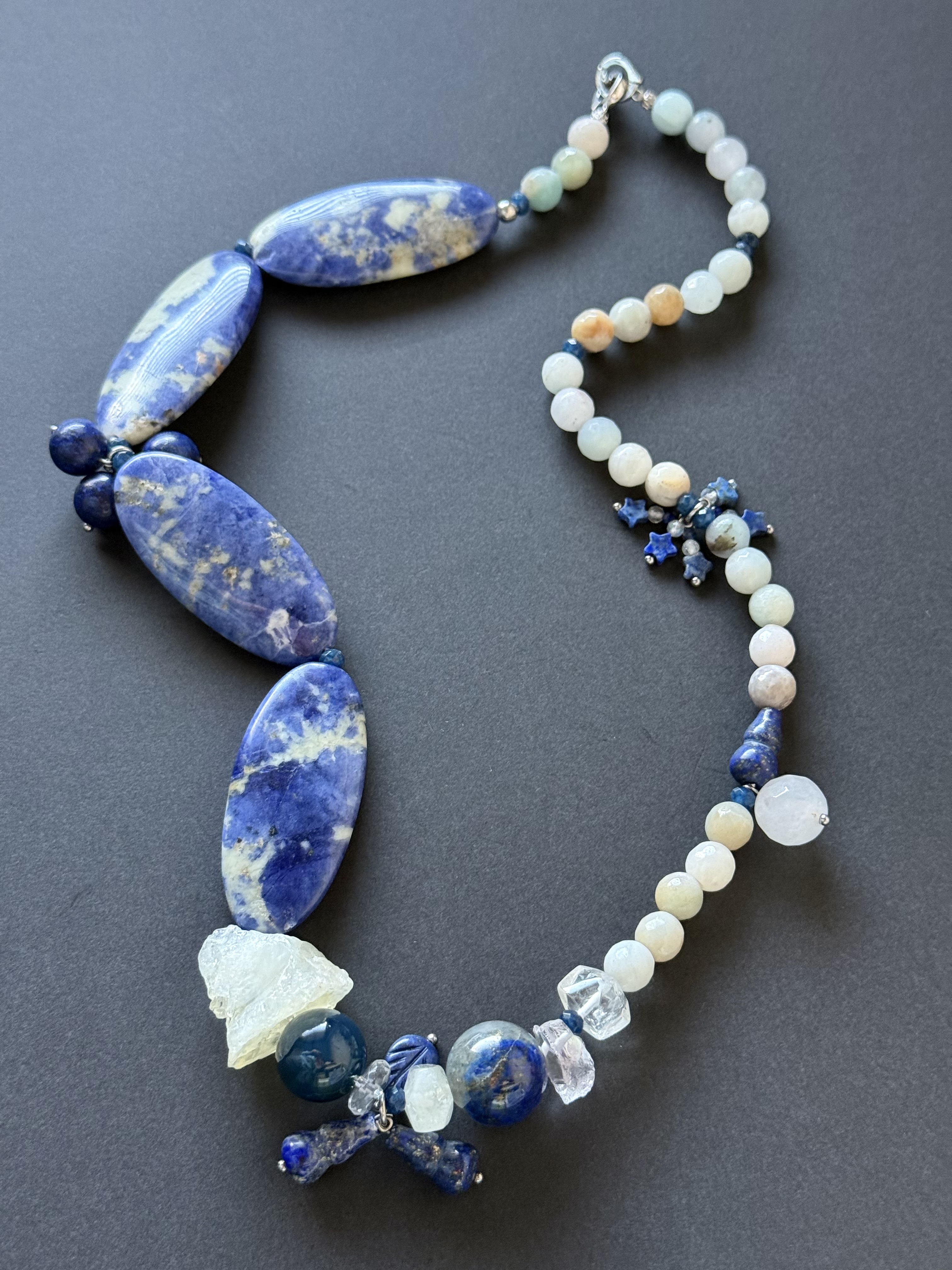 Blue Gemstone Beaded Necklace