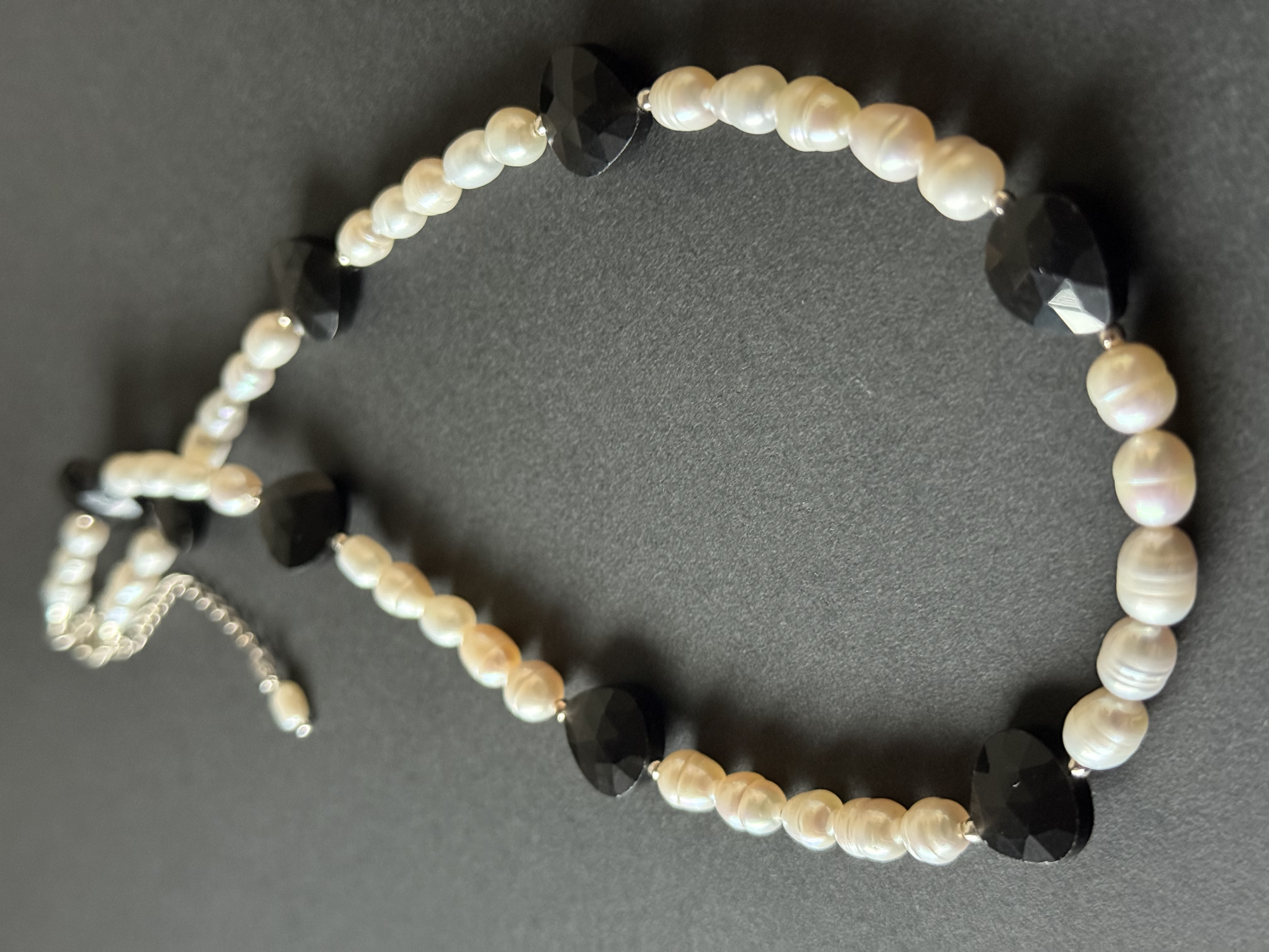 Pearl and Obsidian Necklace