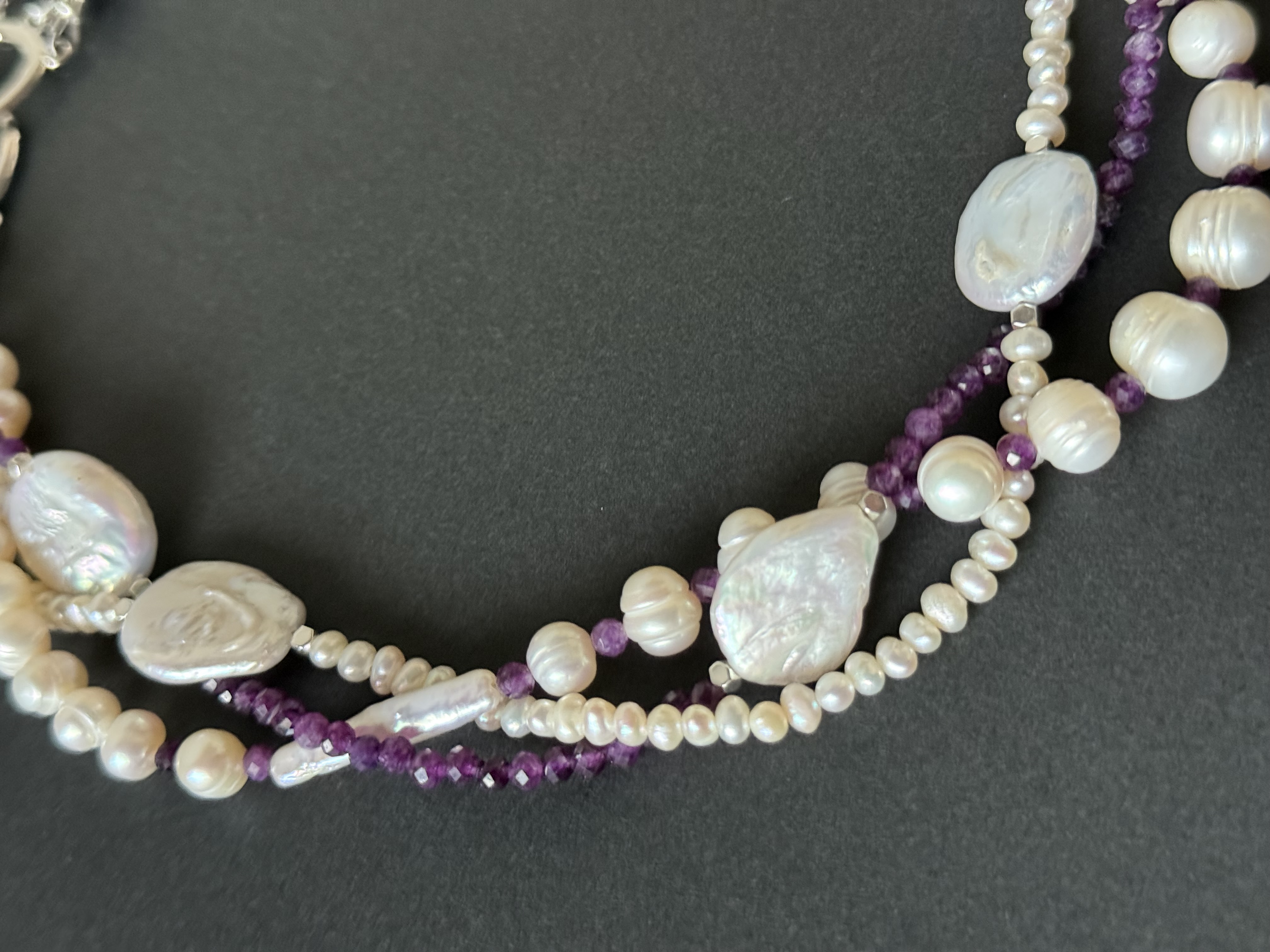 Freshwater Pearl and Amethyst Necklace
