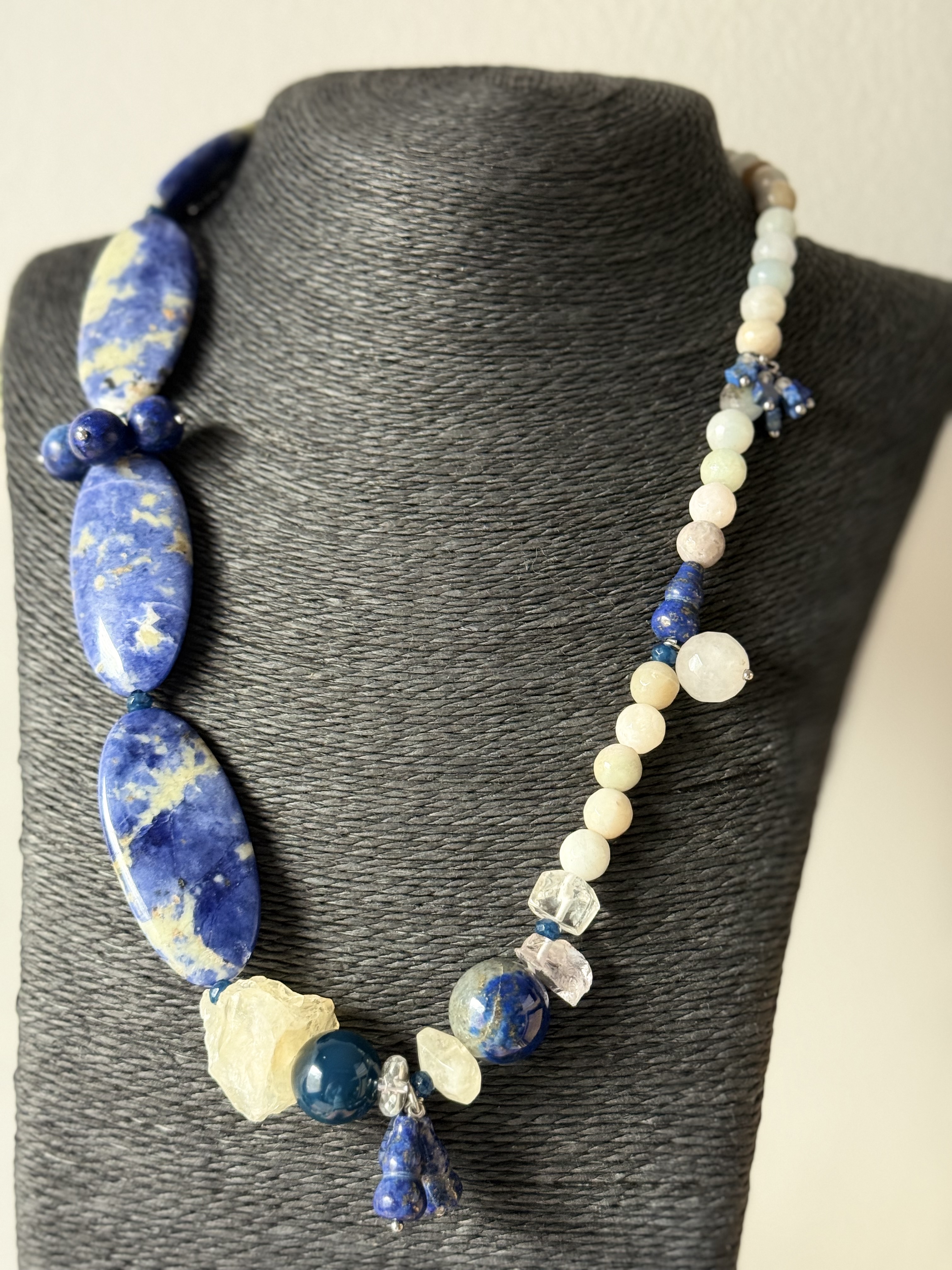 Blue Gemstone Beaded Necklace