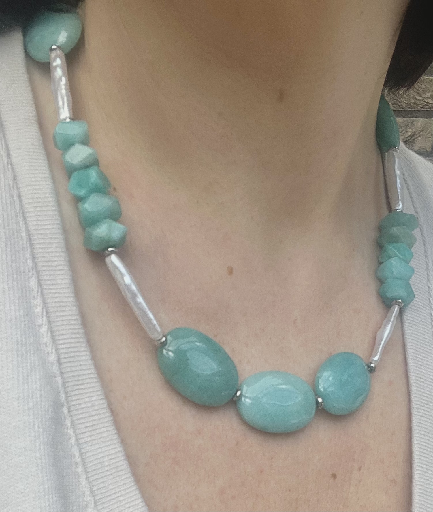 Amazonite & Pearls Necklace