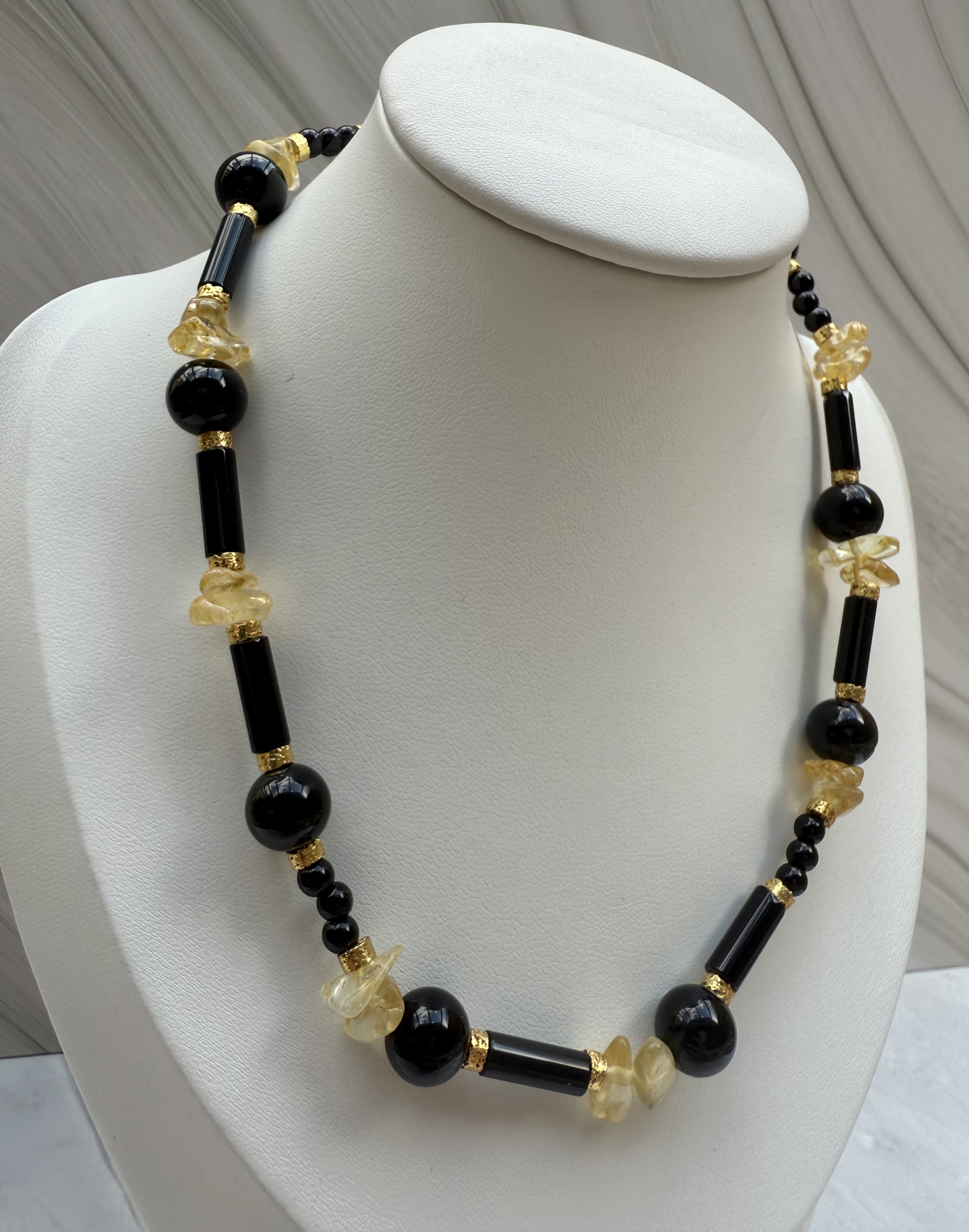 Black Onyx & Citrine Choker