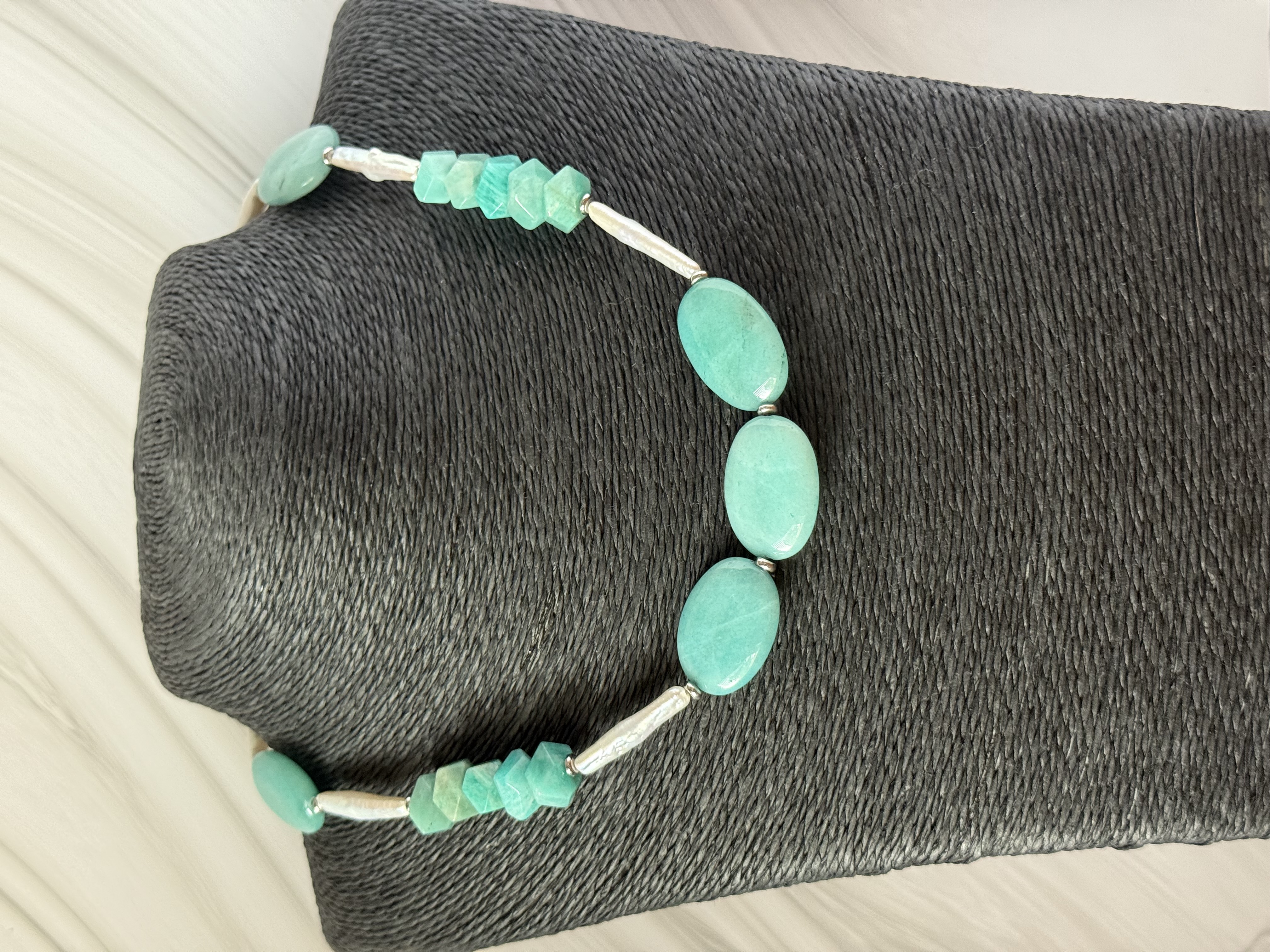 Amazonite & Pearls Necklace