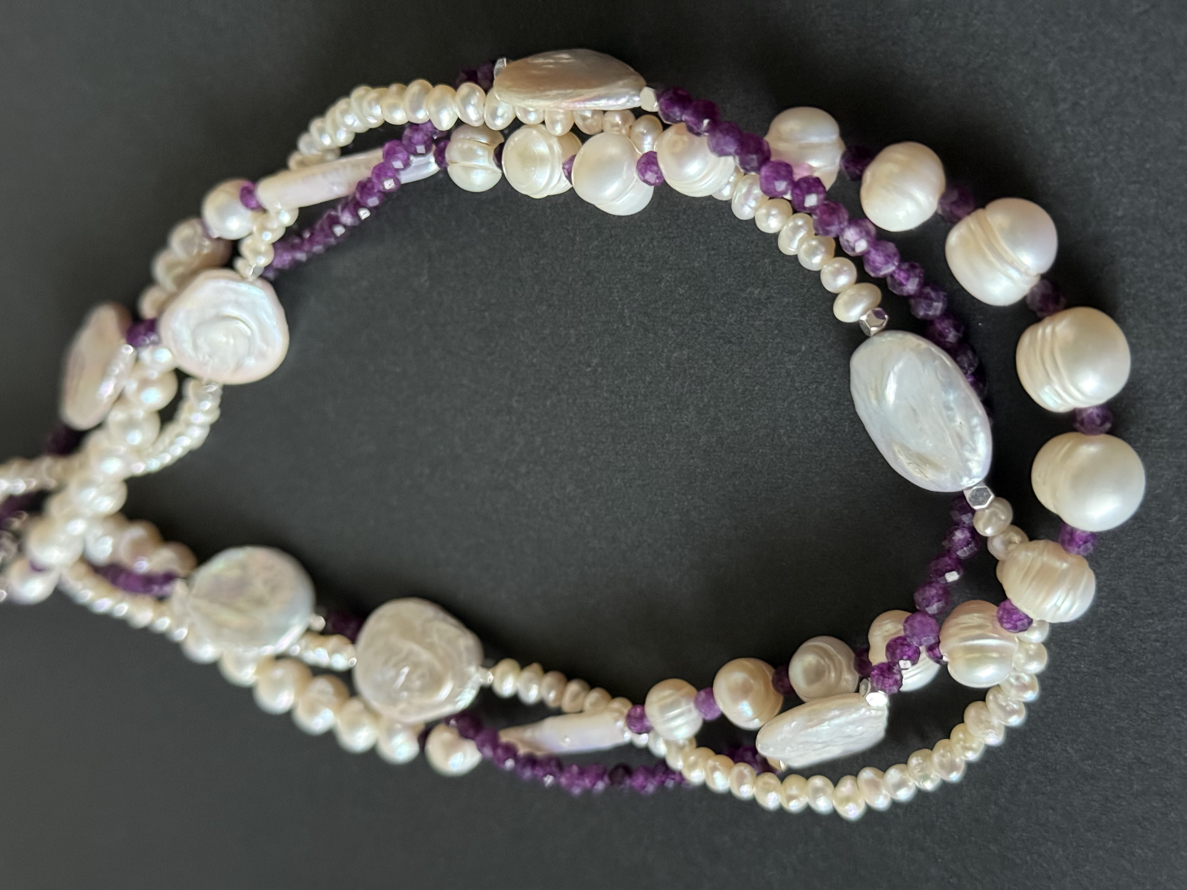 Freshwater Pearl and Amethyst Necklace