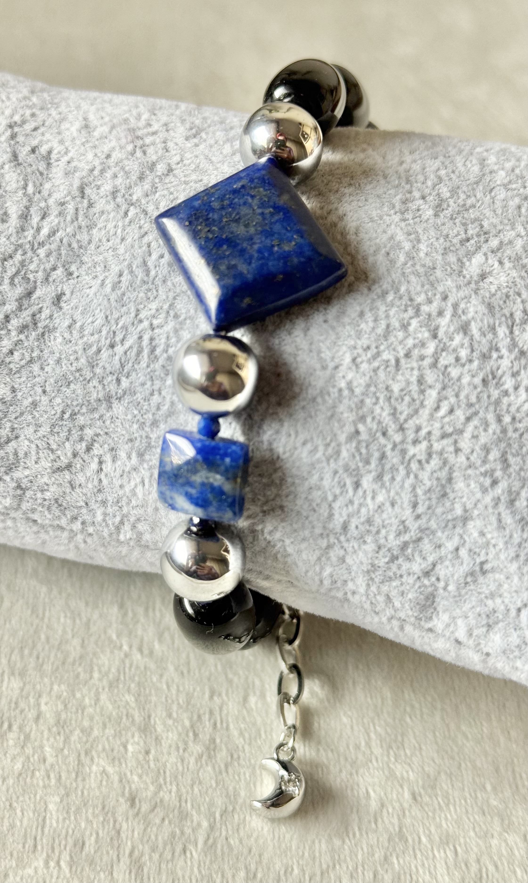 Modern geometric gemstone bracelet