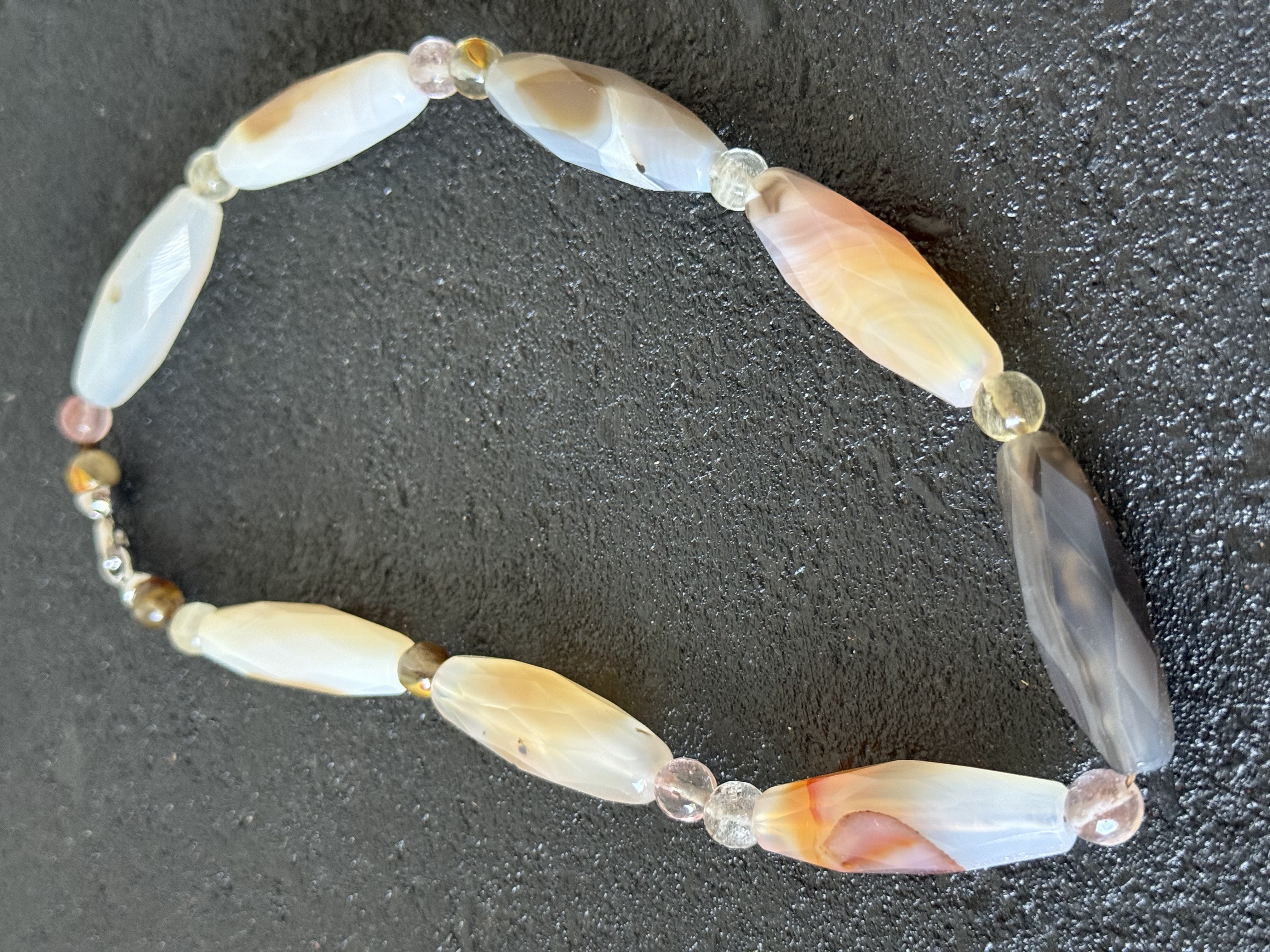 Agate Gemstone Beaded Necklace