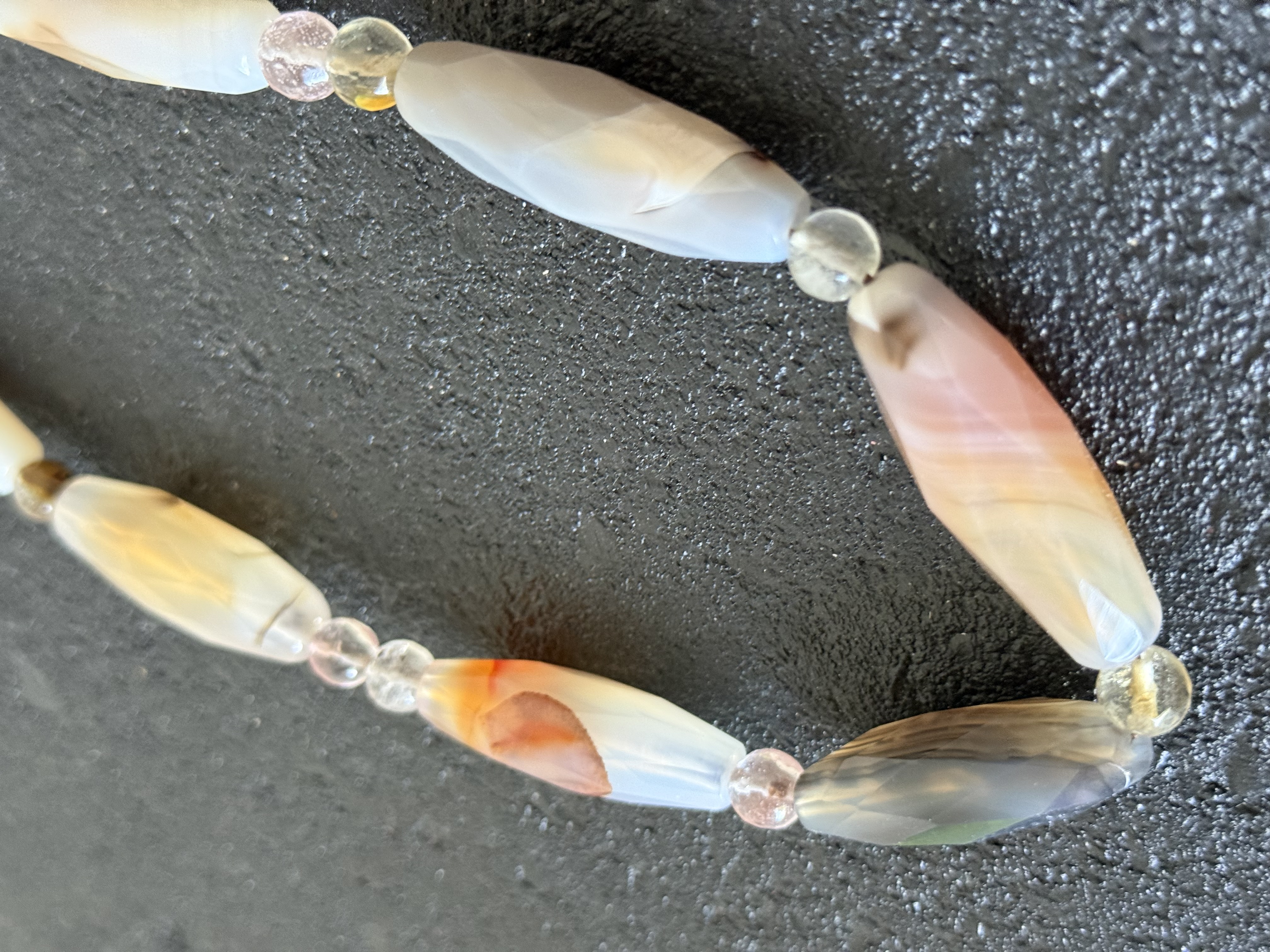 Agate Gemstone Beaded Necklace