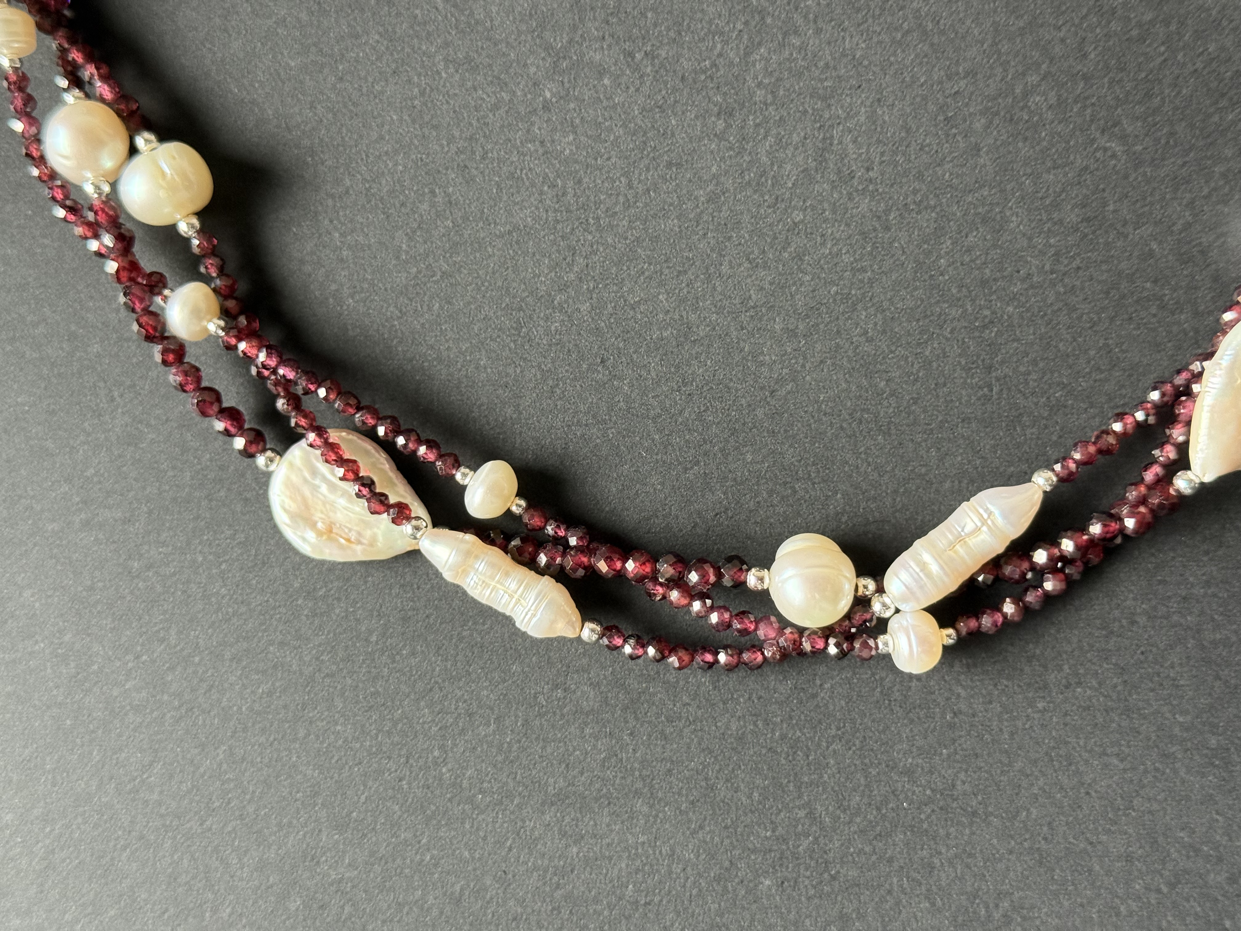 Garnet and Pearl Necklace