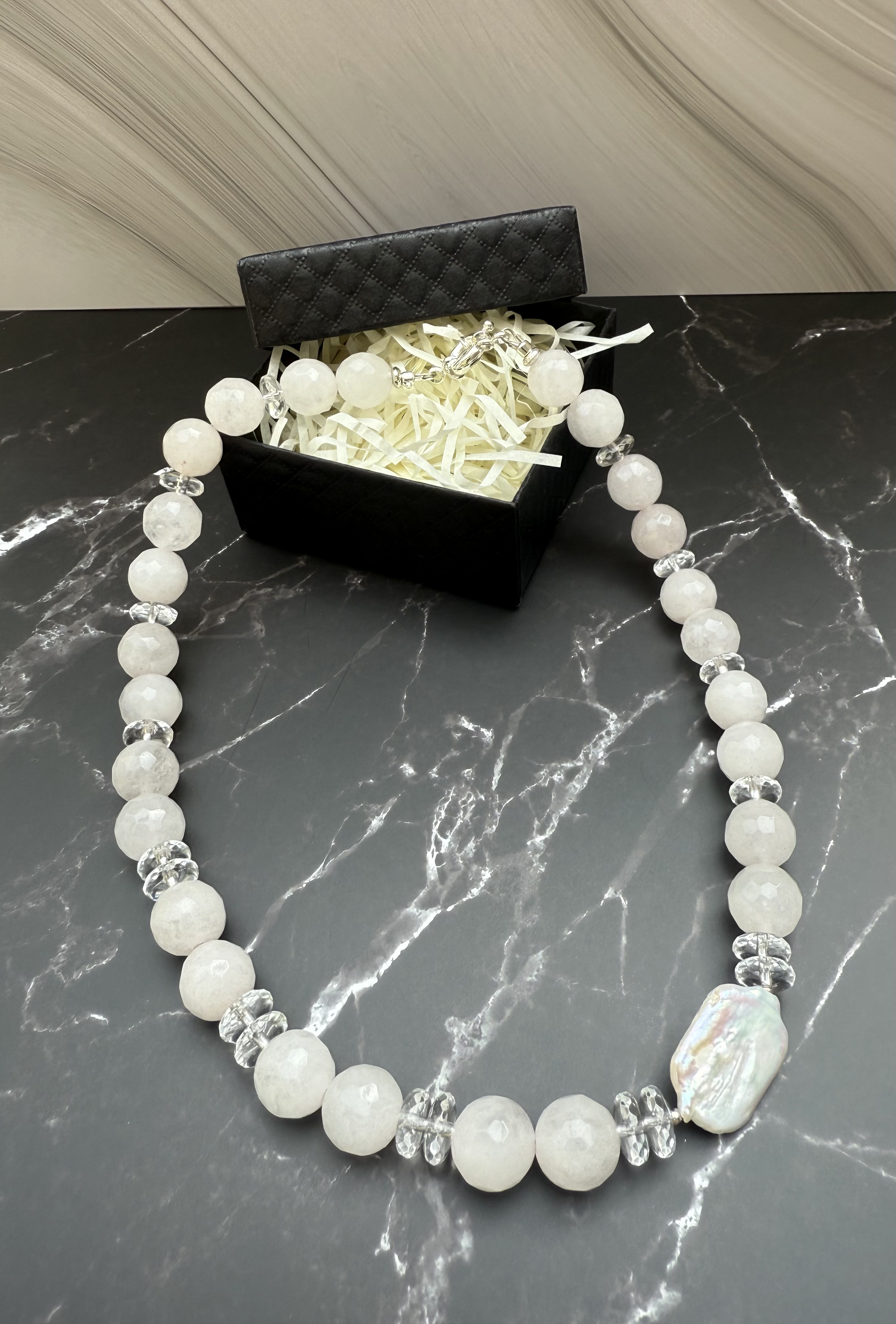 Quartz Beaded Necklace