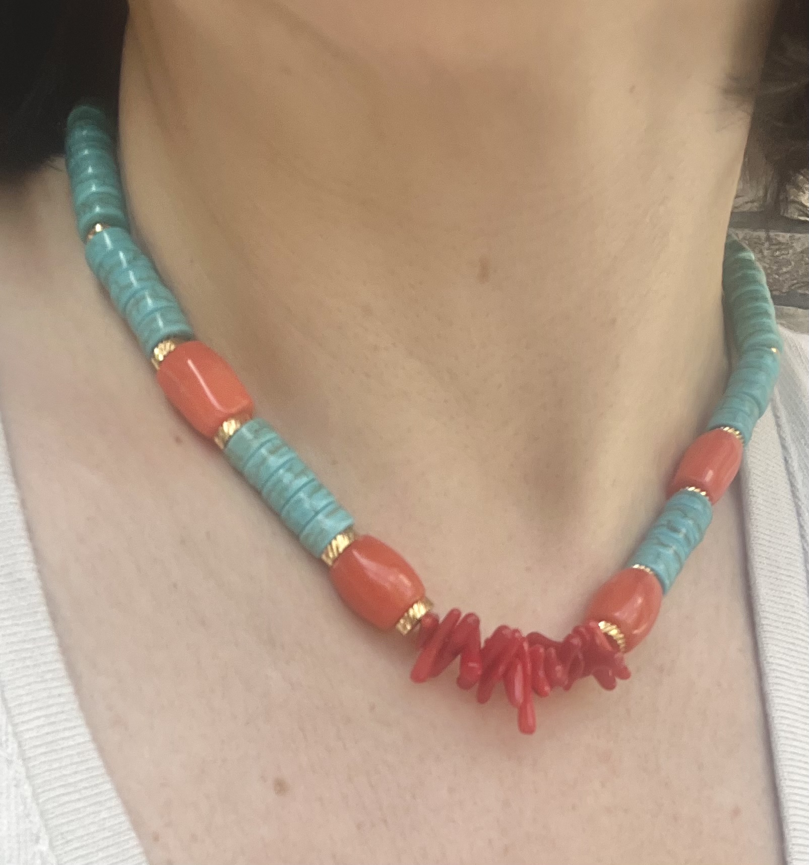 Turquoise and Coral Necklace