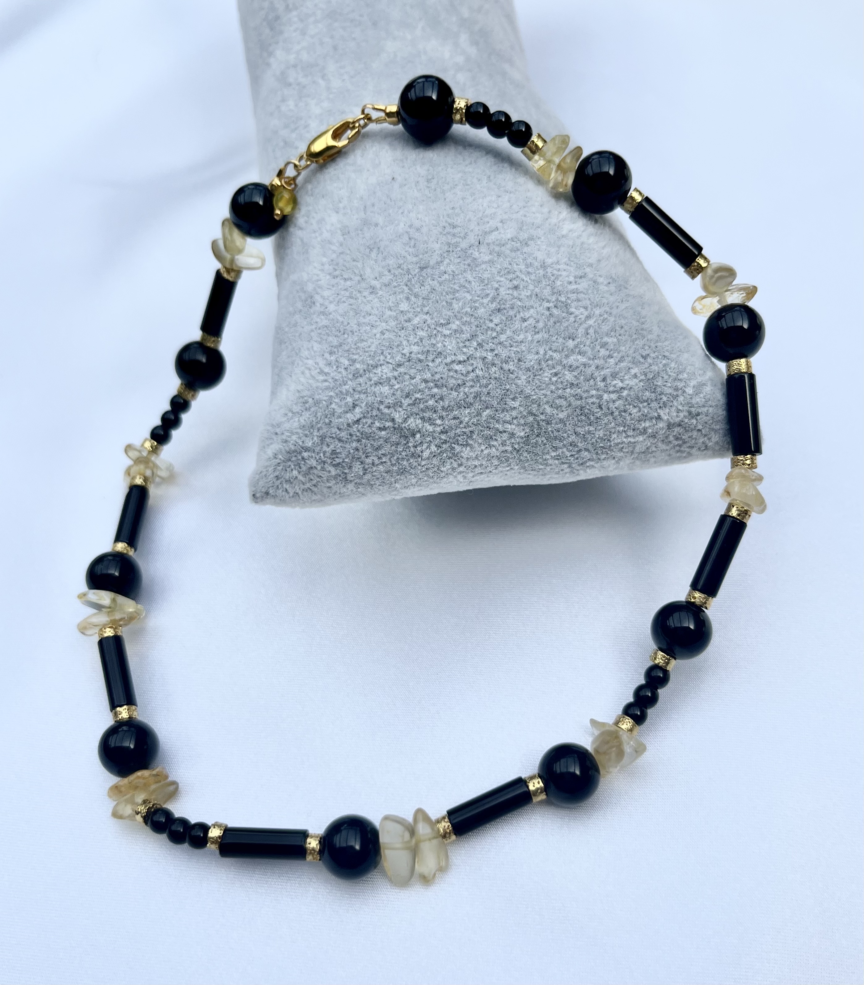 Black Onyx & Citrine Choker