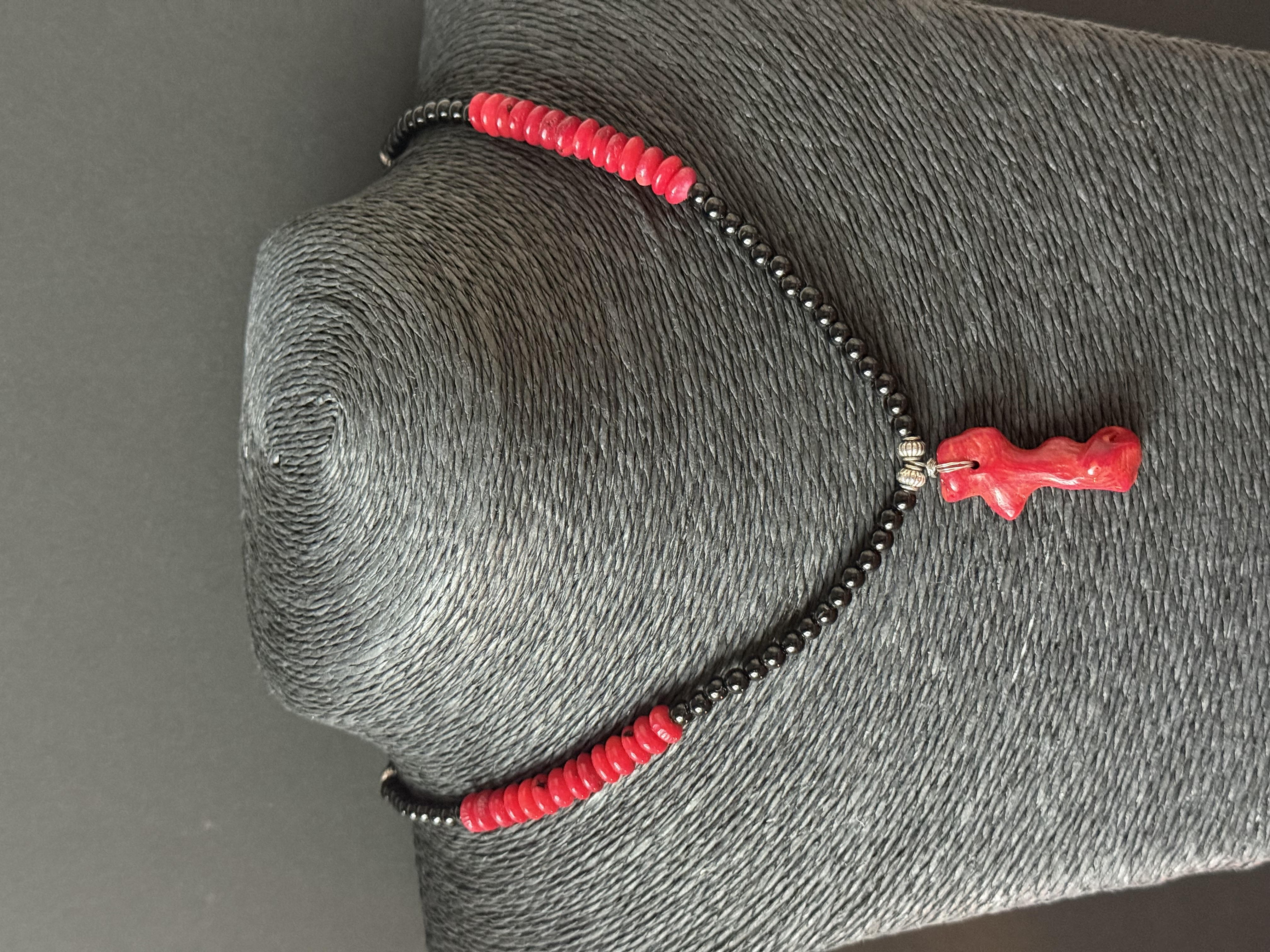 Onyx & Coral Necklace