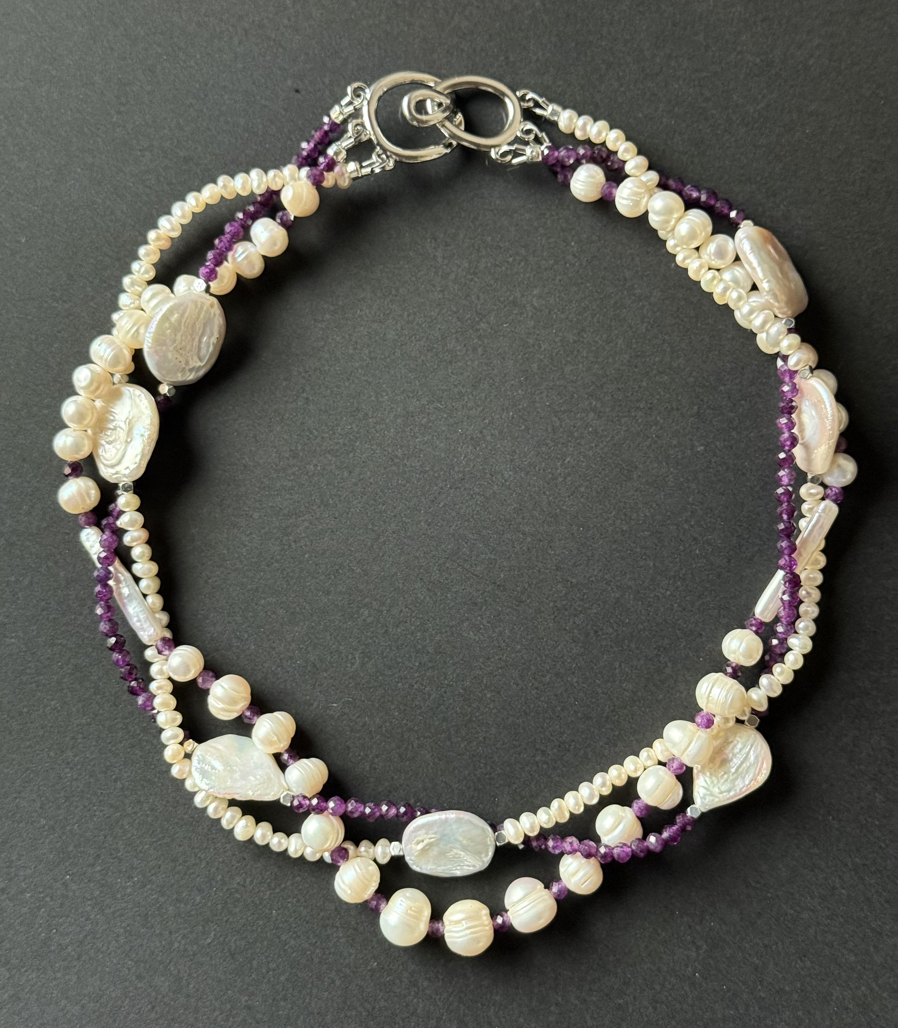 Freshwater Pearl and Amethyst Necklace