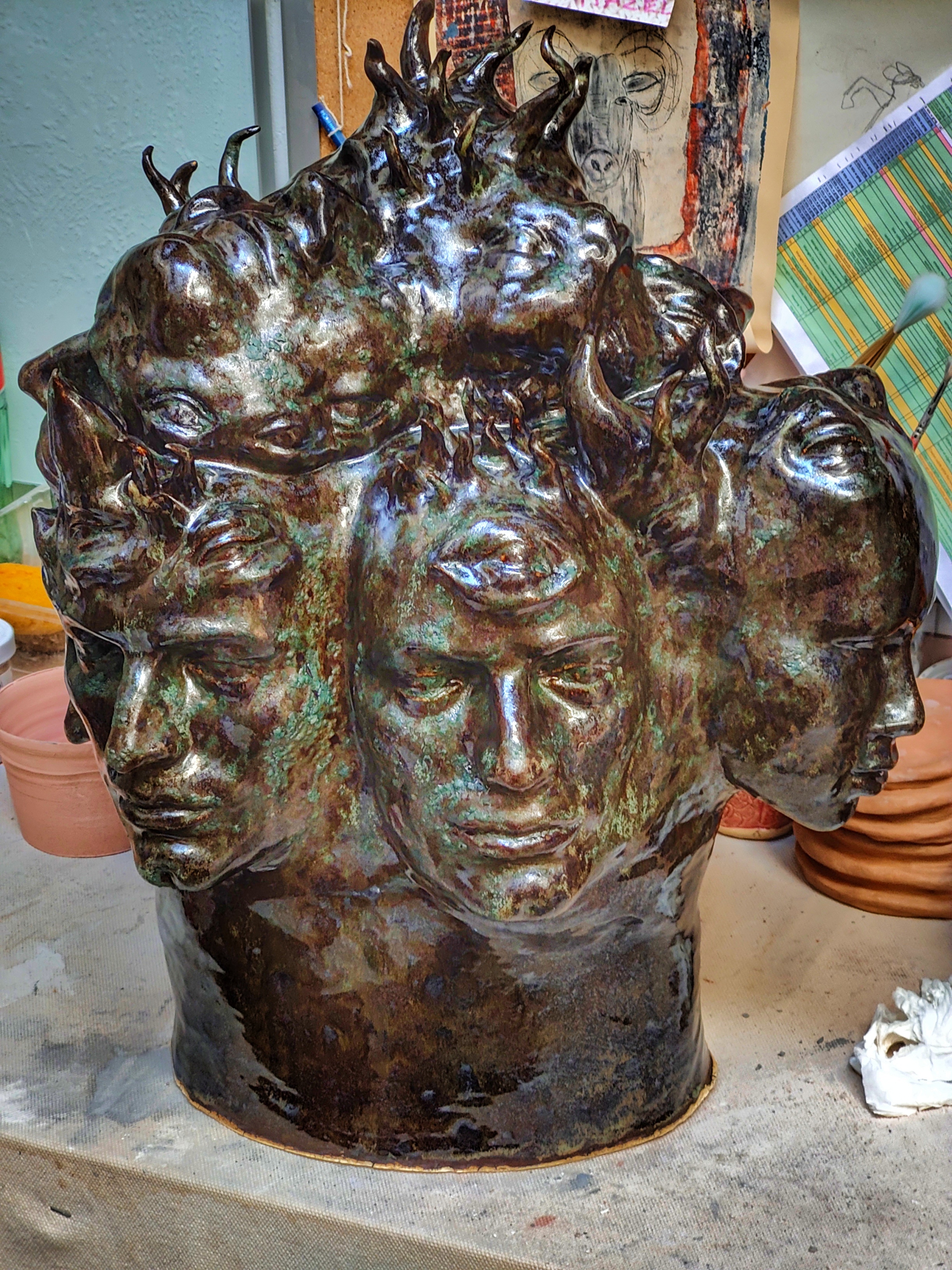 Handcrafted Bronze over Ceramic Sculpture