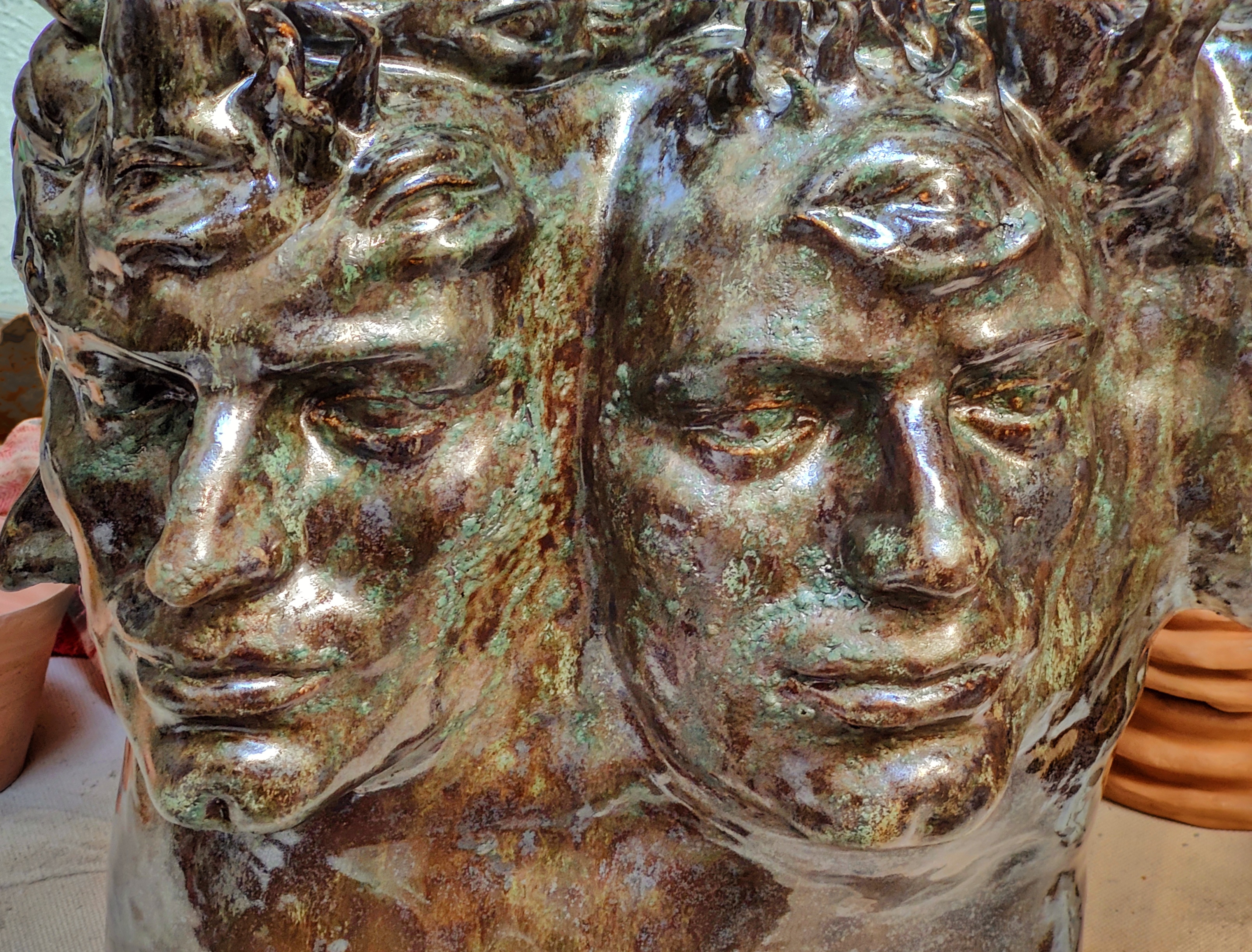 Handcrafted Bronze over Ceramic Sculpture