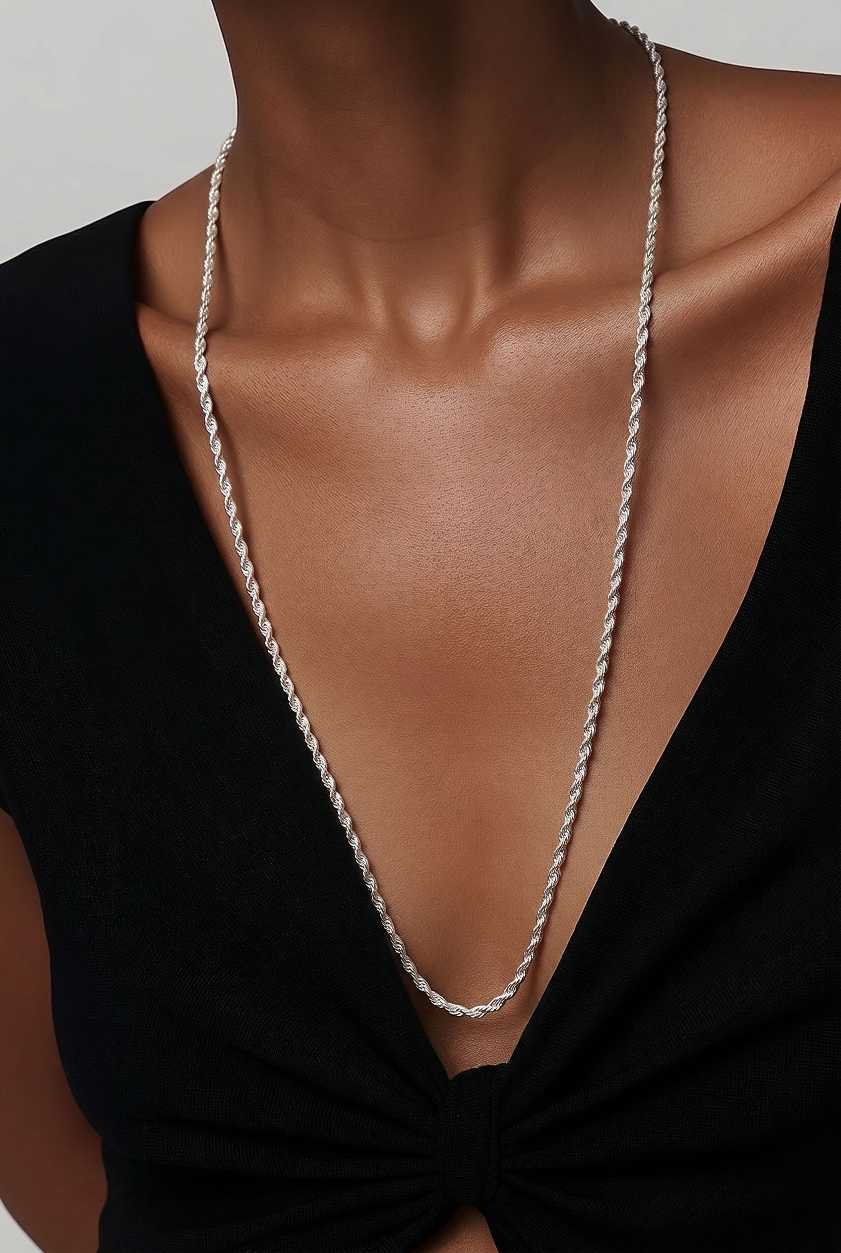 Twisted Rope Stainless Steel Necklace