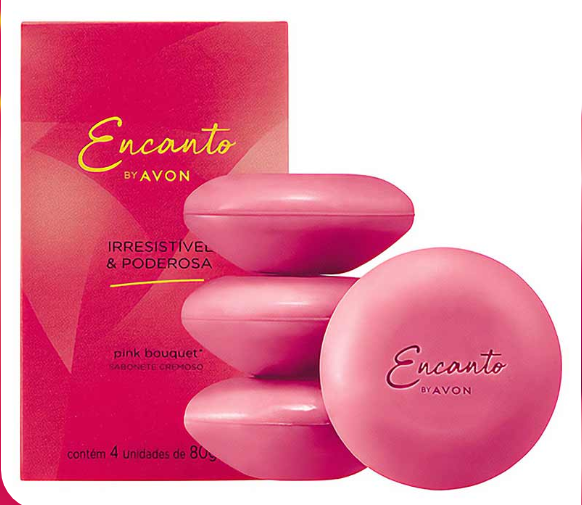 Sabonete Encanto Irresistível & Poderosa Pink Bouquet Avon