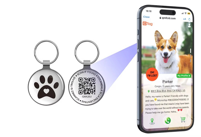 Lost-Pet Rescue QR Code ID Tag