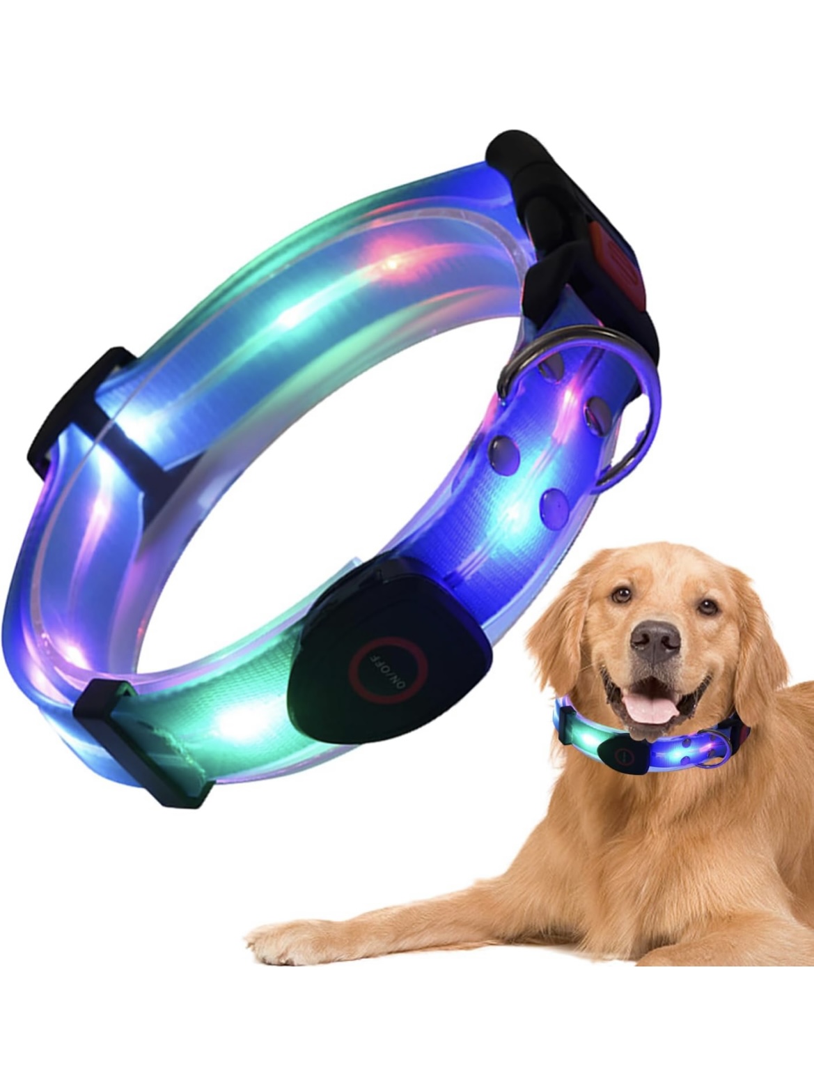 USB-Rechargeable LED Safety Collar – Light Up Night Walks