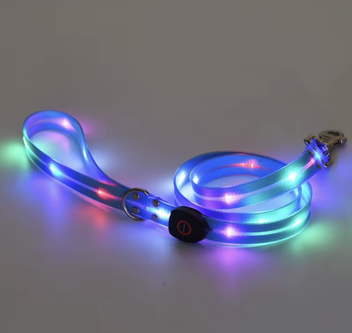 USB-Rechargeable LED Safety Leash – Light Up Night Walks