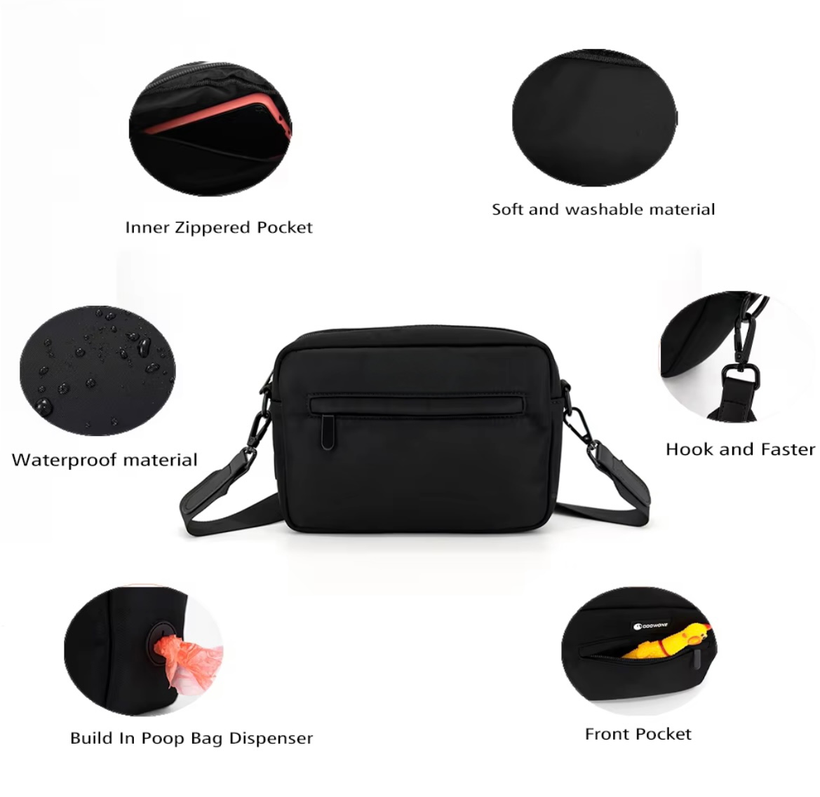 Stylish Crossbody Bag – Discreetly Stores Treats, Poop Bags & Your Everyday Essentials