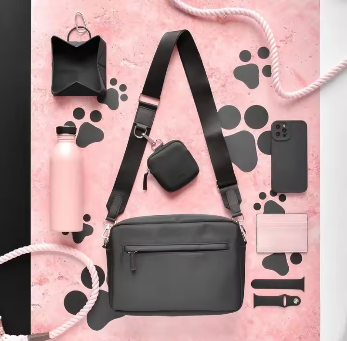 Stylish Crossbody Bag – Discreetly Stores Treats, Poop Bags & Your Everyday Essentials