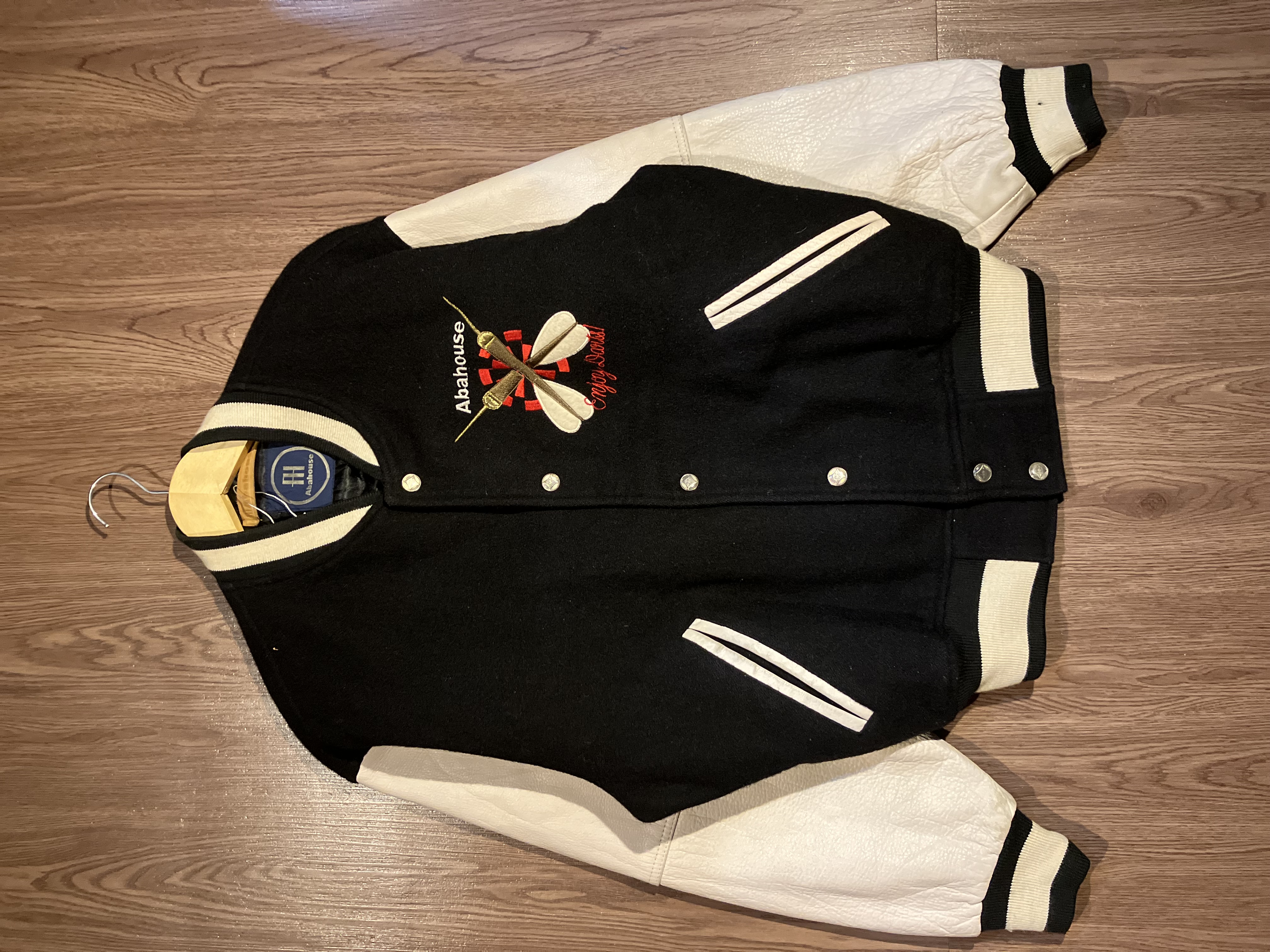 Abahouse Mix WoolLeather Varsity Jacket