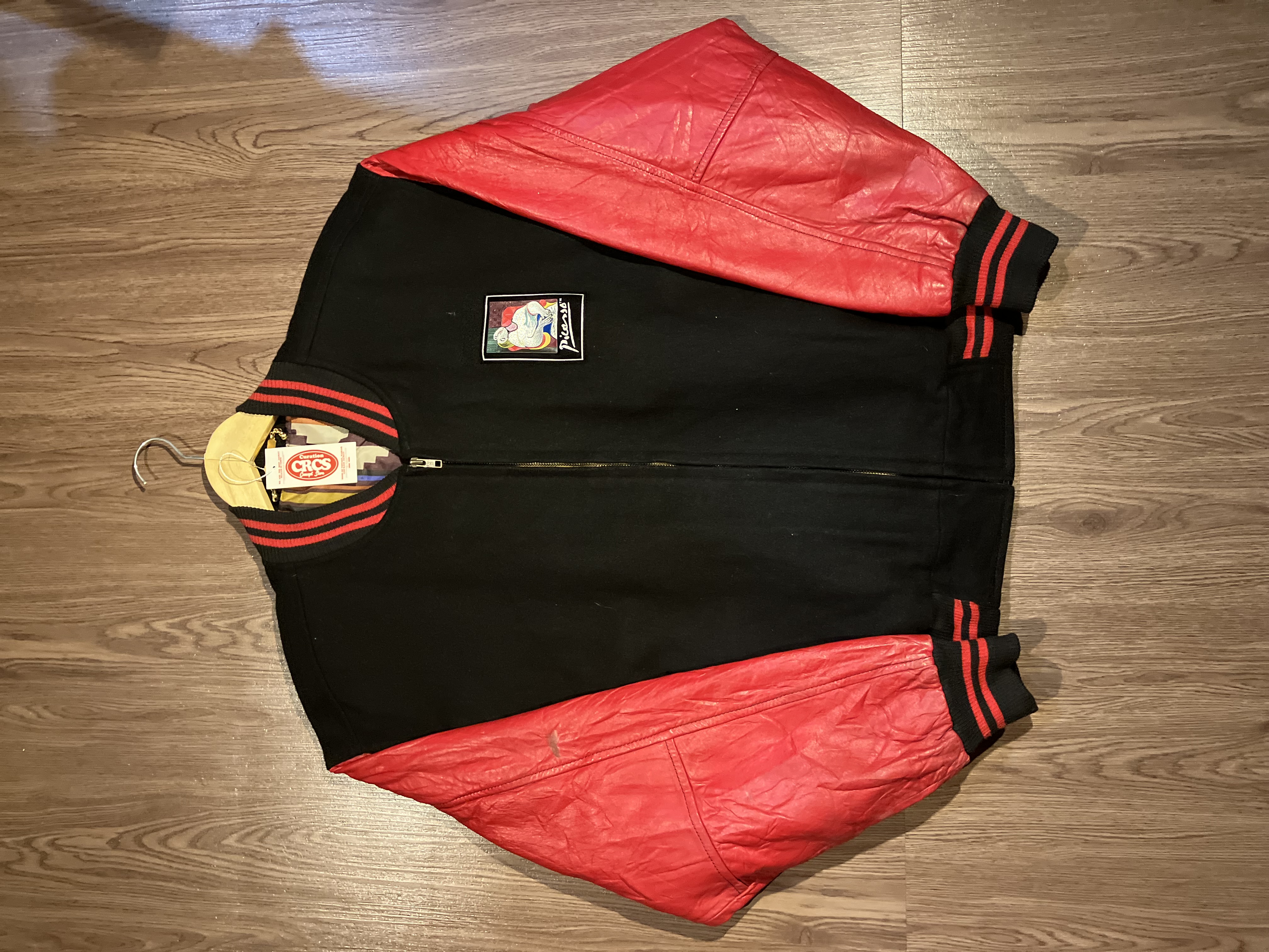 Picaso Mix Wool Leather Varsity Jacket
