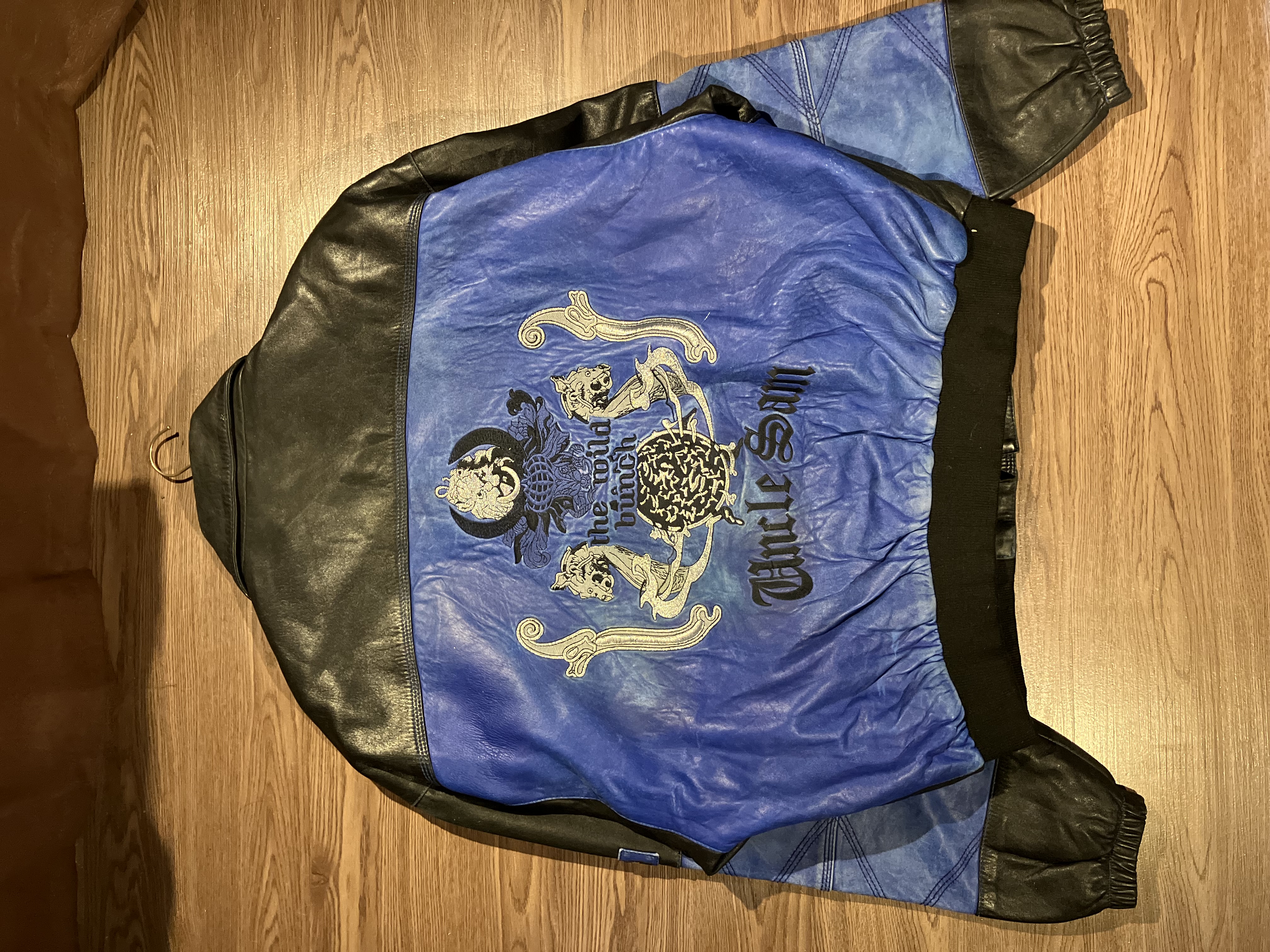 [XL] Uncle Sam The Mild Bunch Big Logo Embroidery Leather Jacket